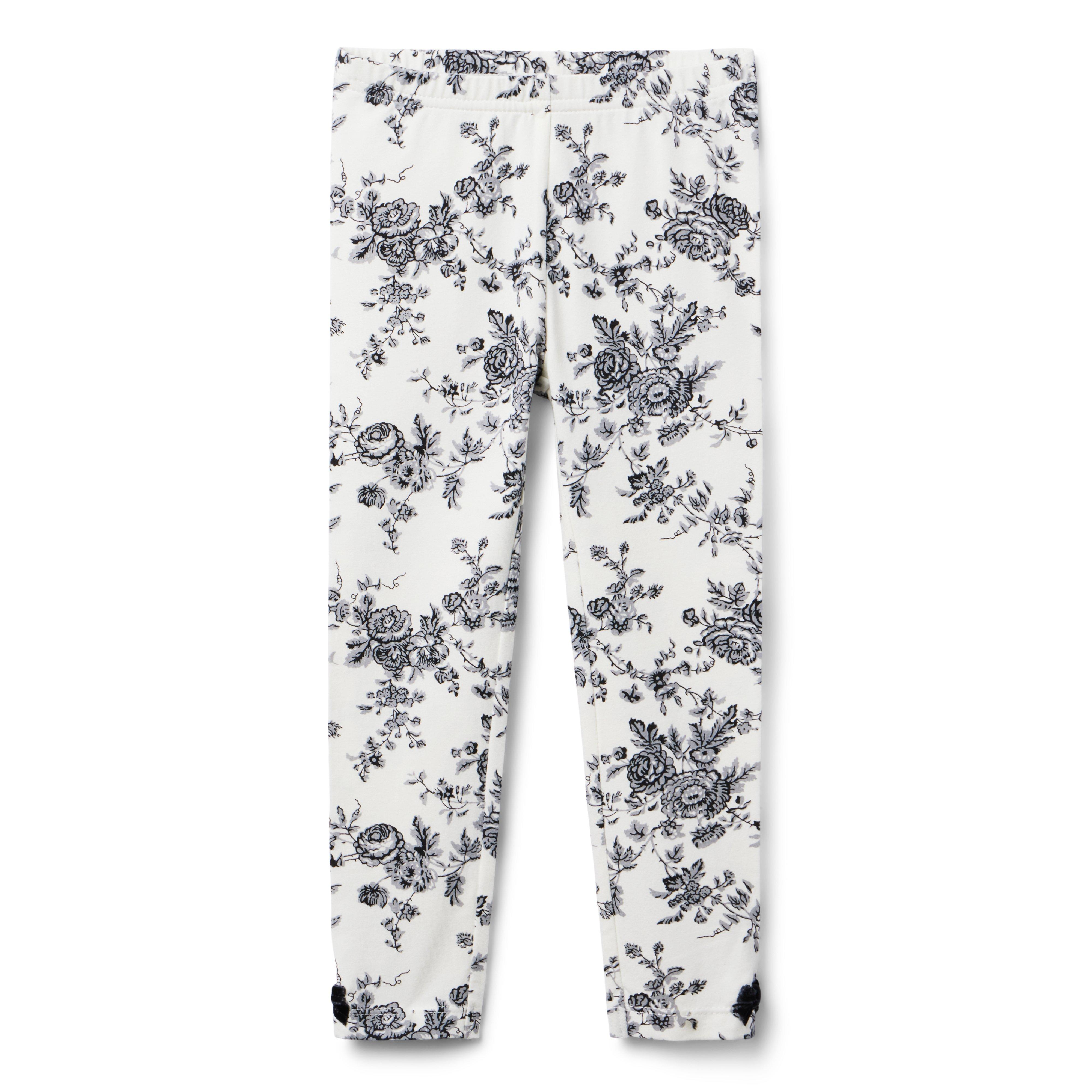 Girl Cream And Sugar Floral Toile The Everyday Legging by Janie