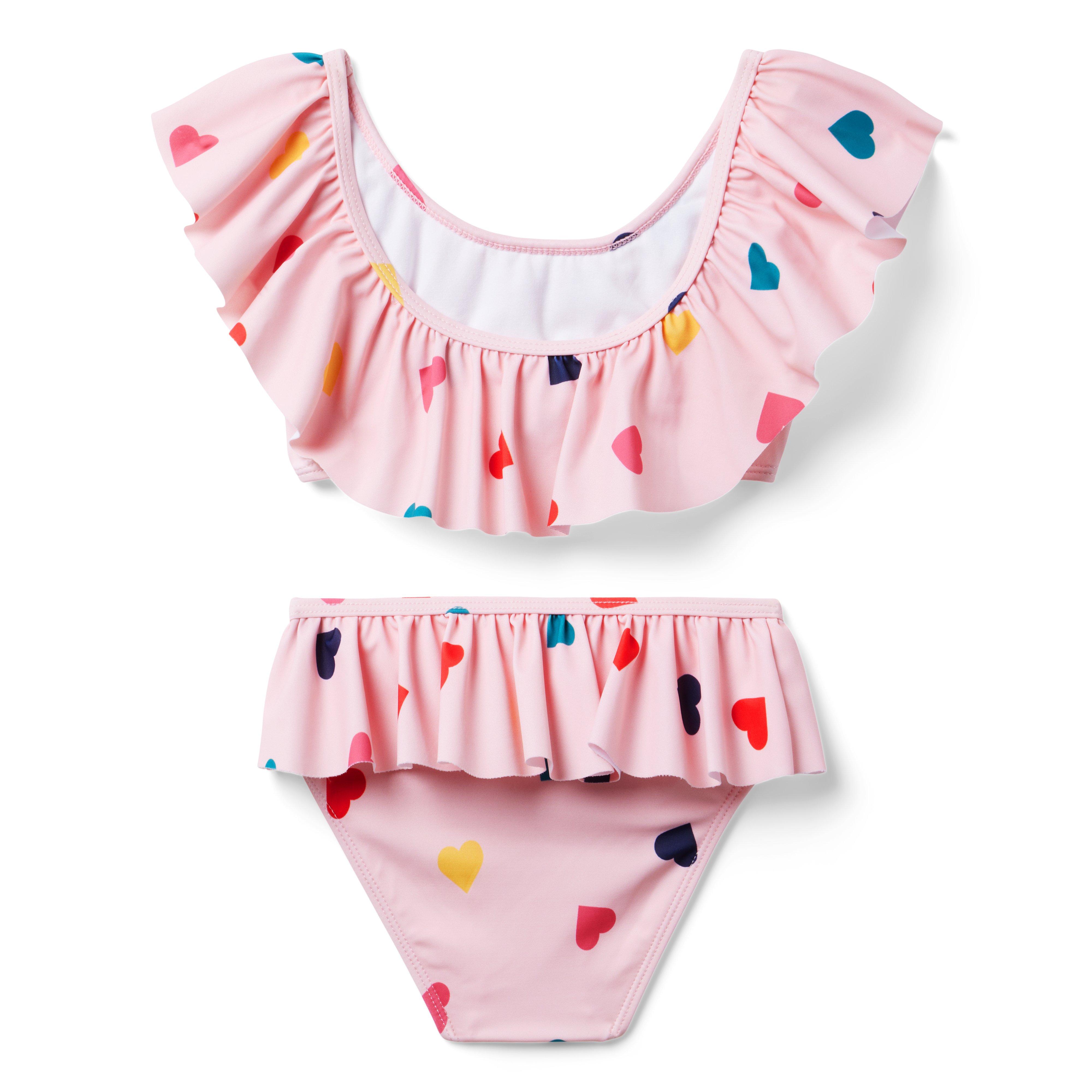 Recycled Heart Ruffle 2-Piece Swimsuit image number 1