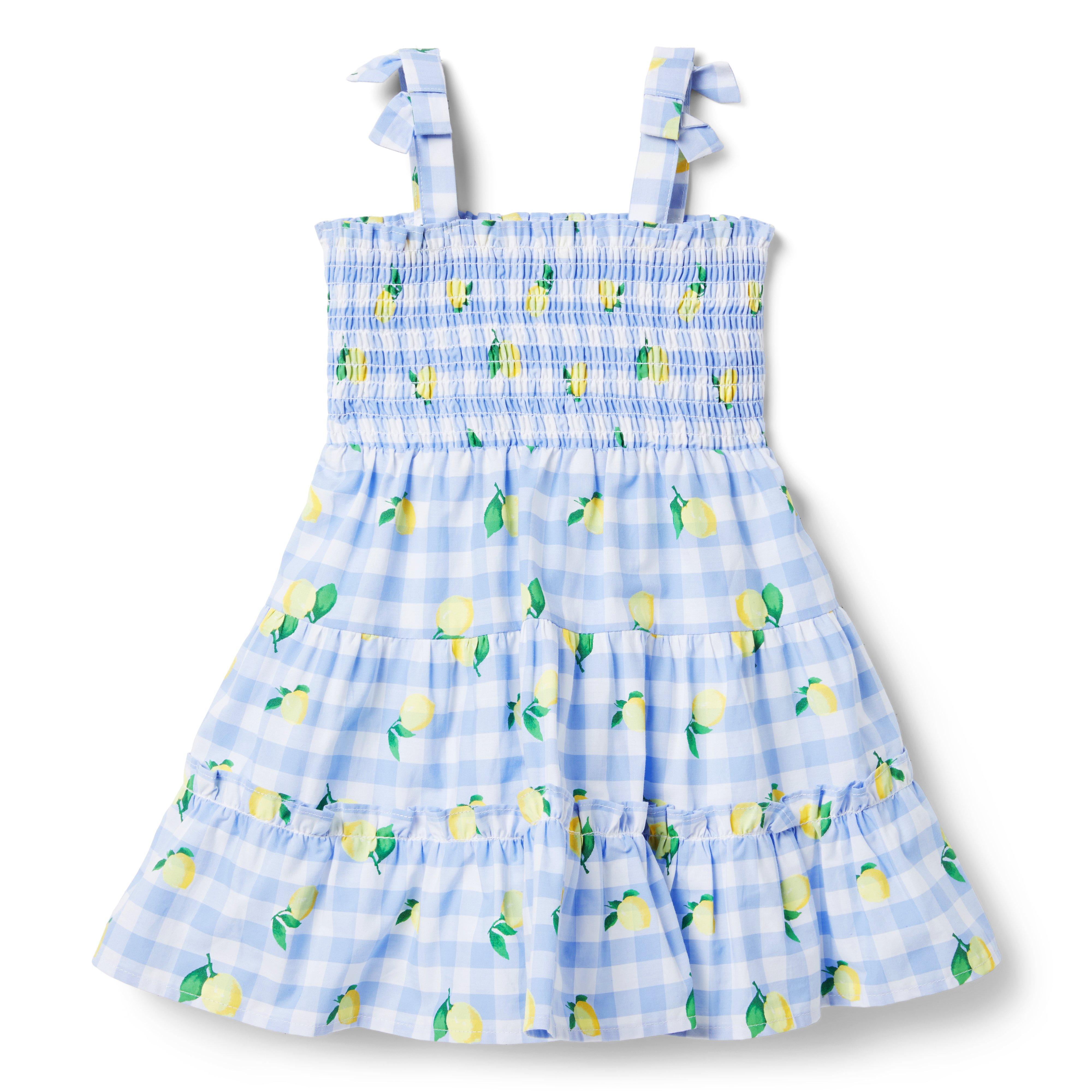 The Lemon Gingham Smocked Sundress