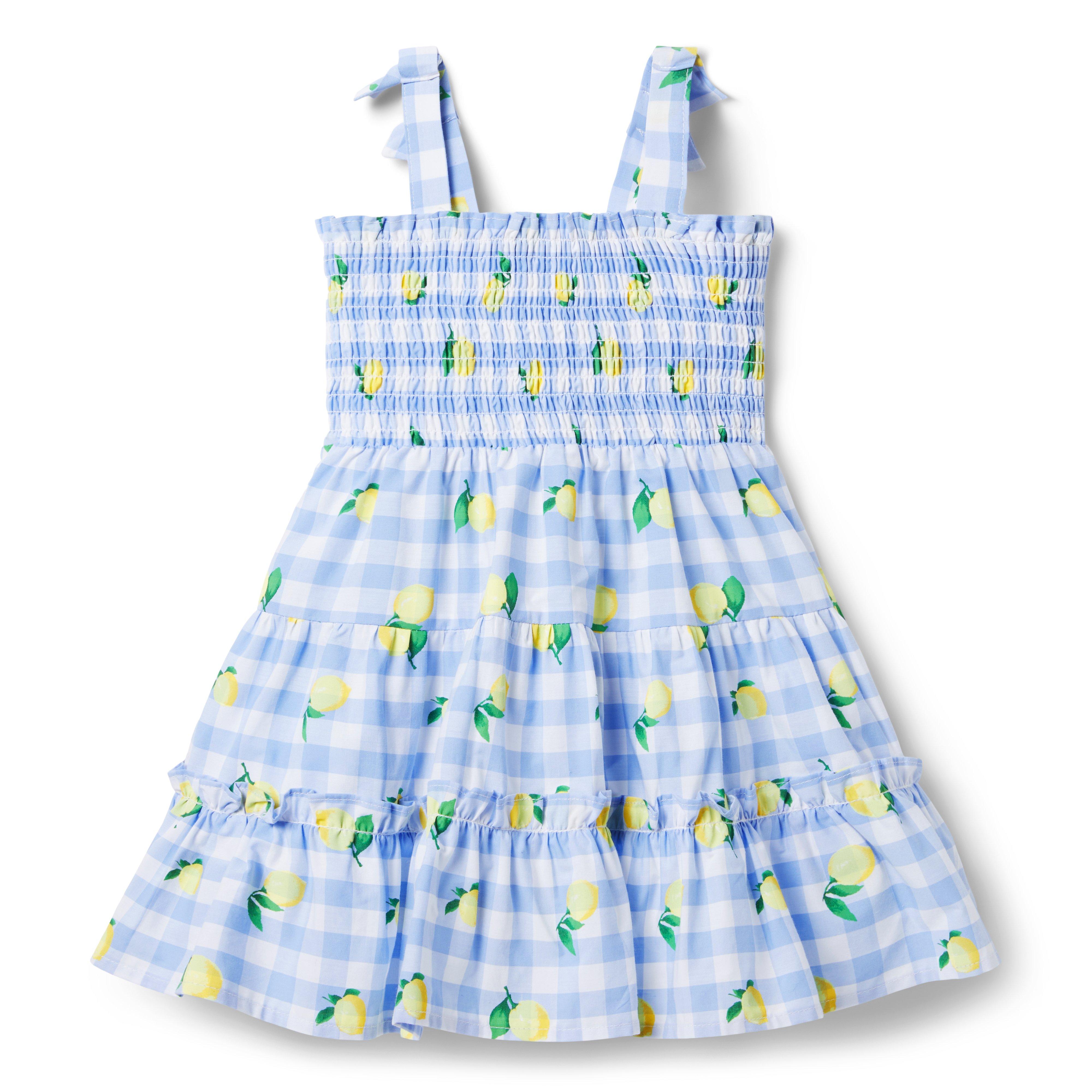 The Lemon Gingham Smocked Sundress