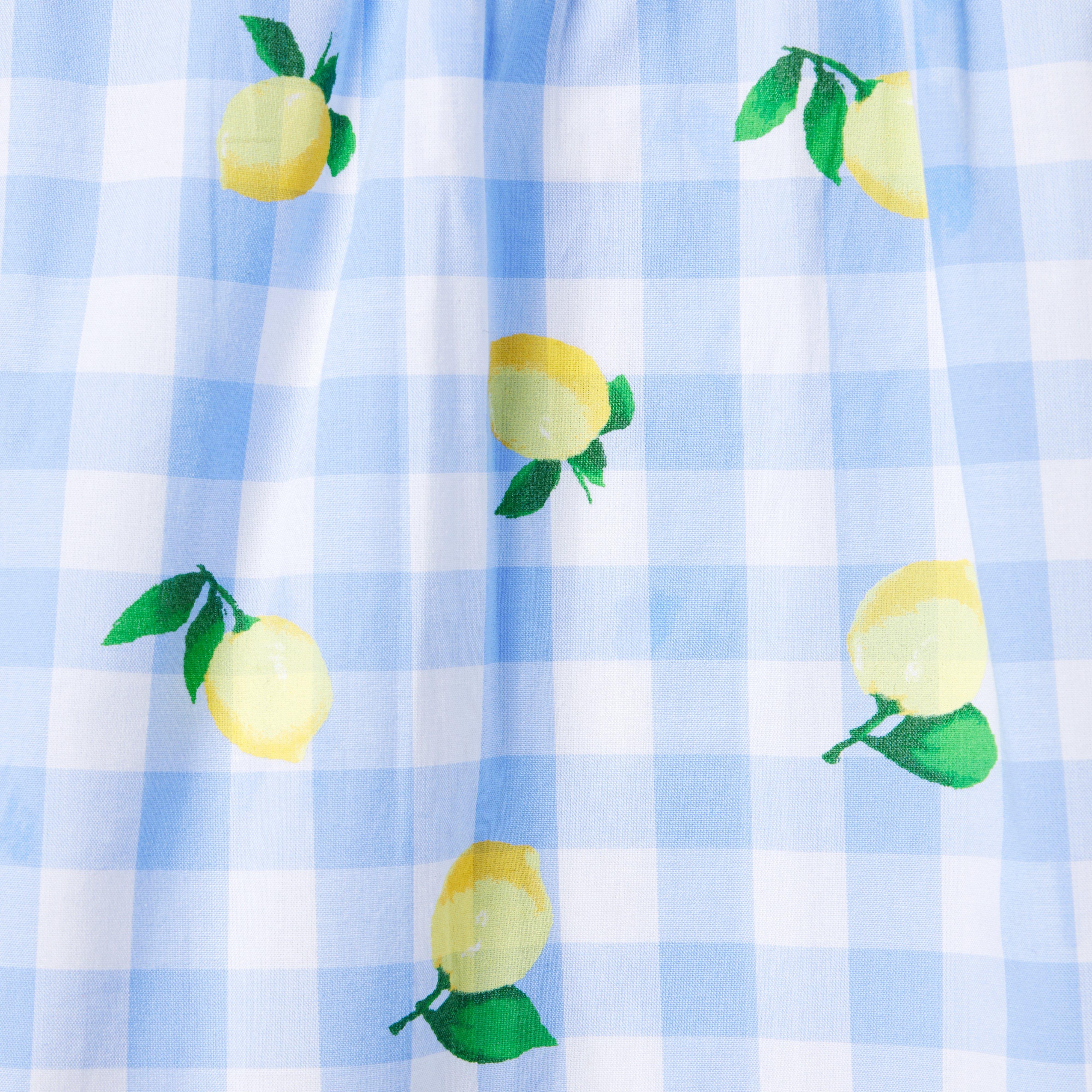 Lemon Gingham Ruffle Top