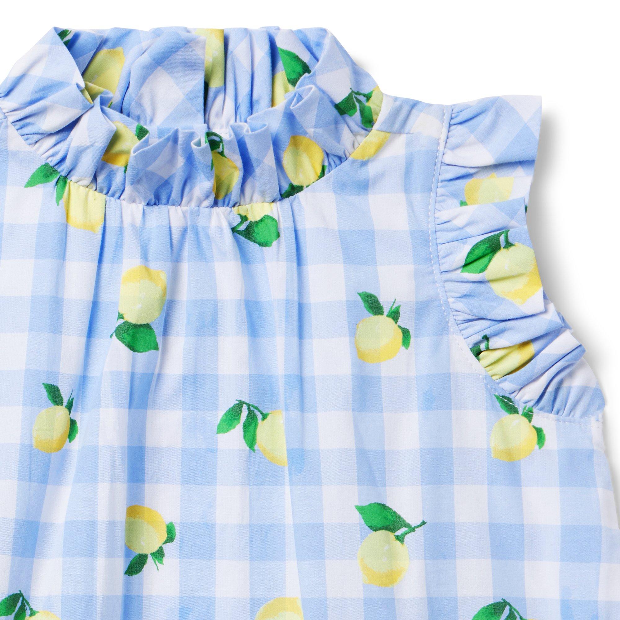 Lemon Gingham Ruffle Top image number 3