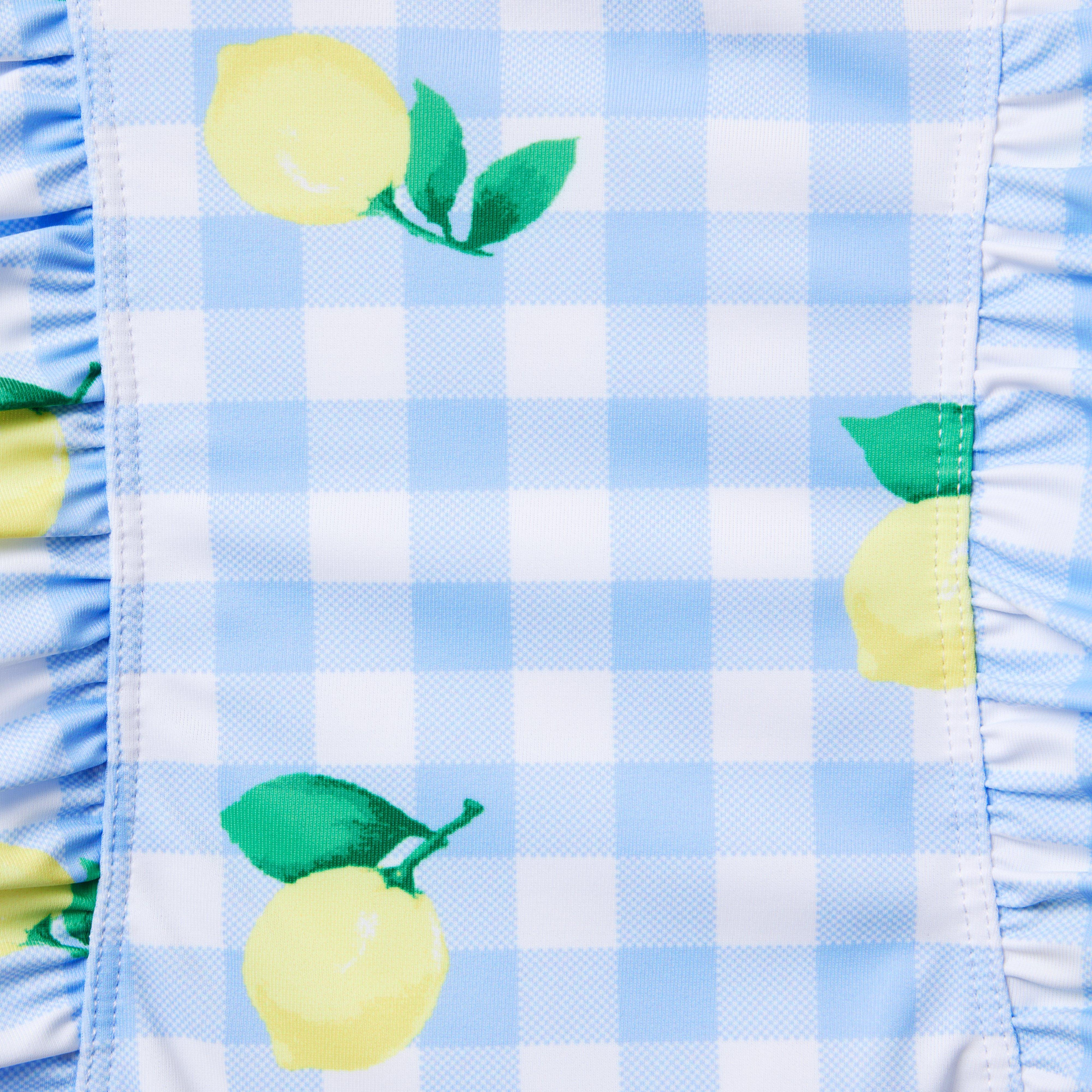 Recycled Lemon Gingham Halter Swimsuit