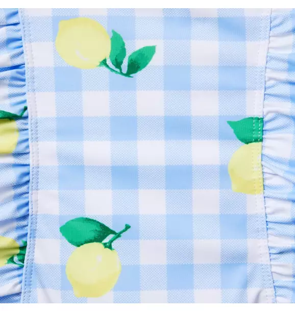 Recycled Lemon Gingham Halter Swimsuit image number 2