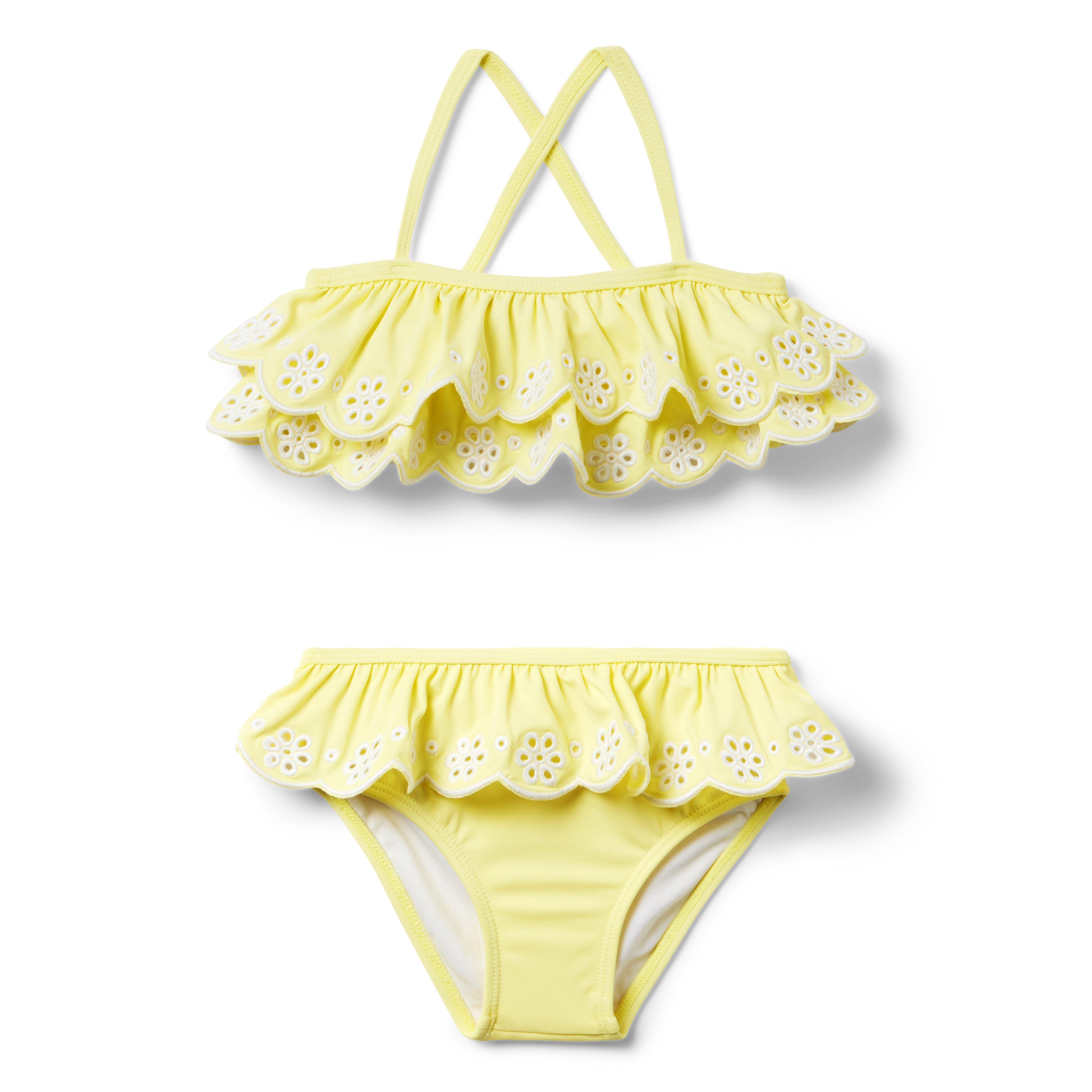 Girl Yellow Iris Recycled Eyelet 2-Piece Swimsuit by Janie and Jack