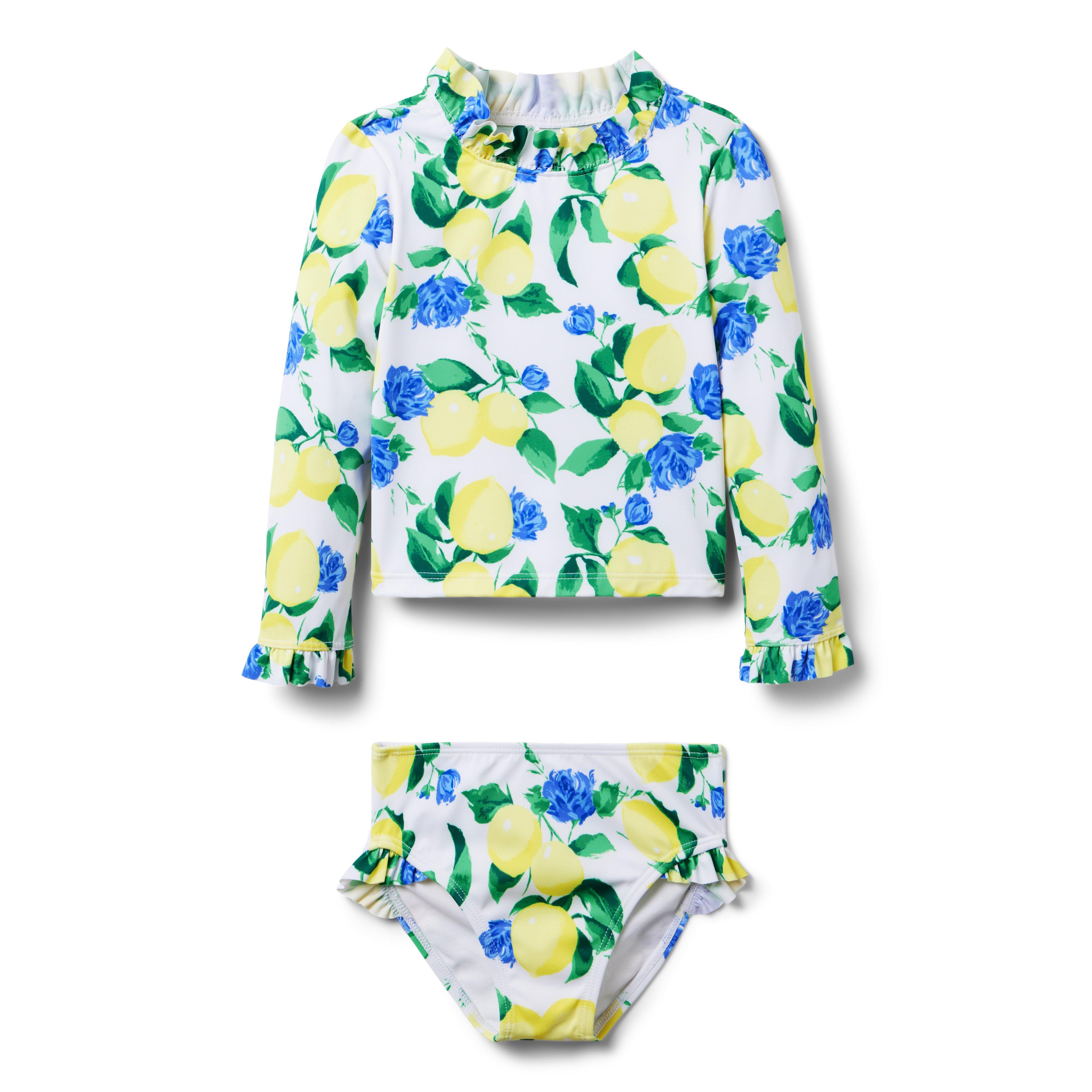 Recycled Lemon Rash Guard Swimsuit