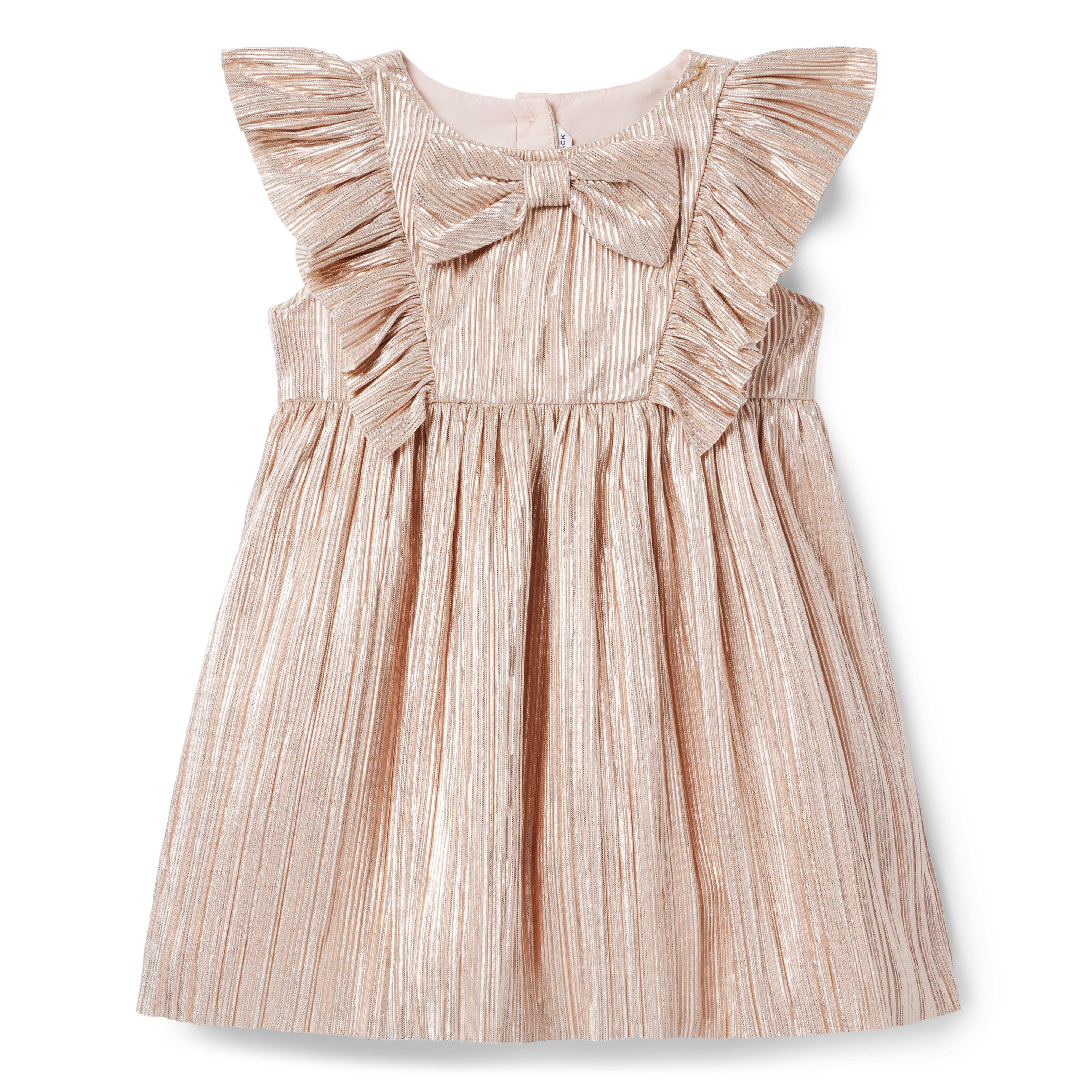 Metallic Plisse Bow Dress image number 0