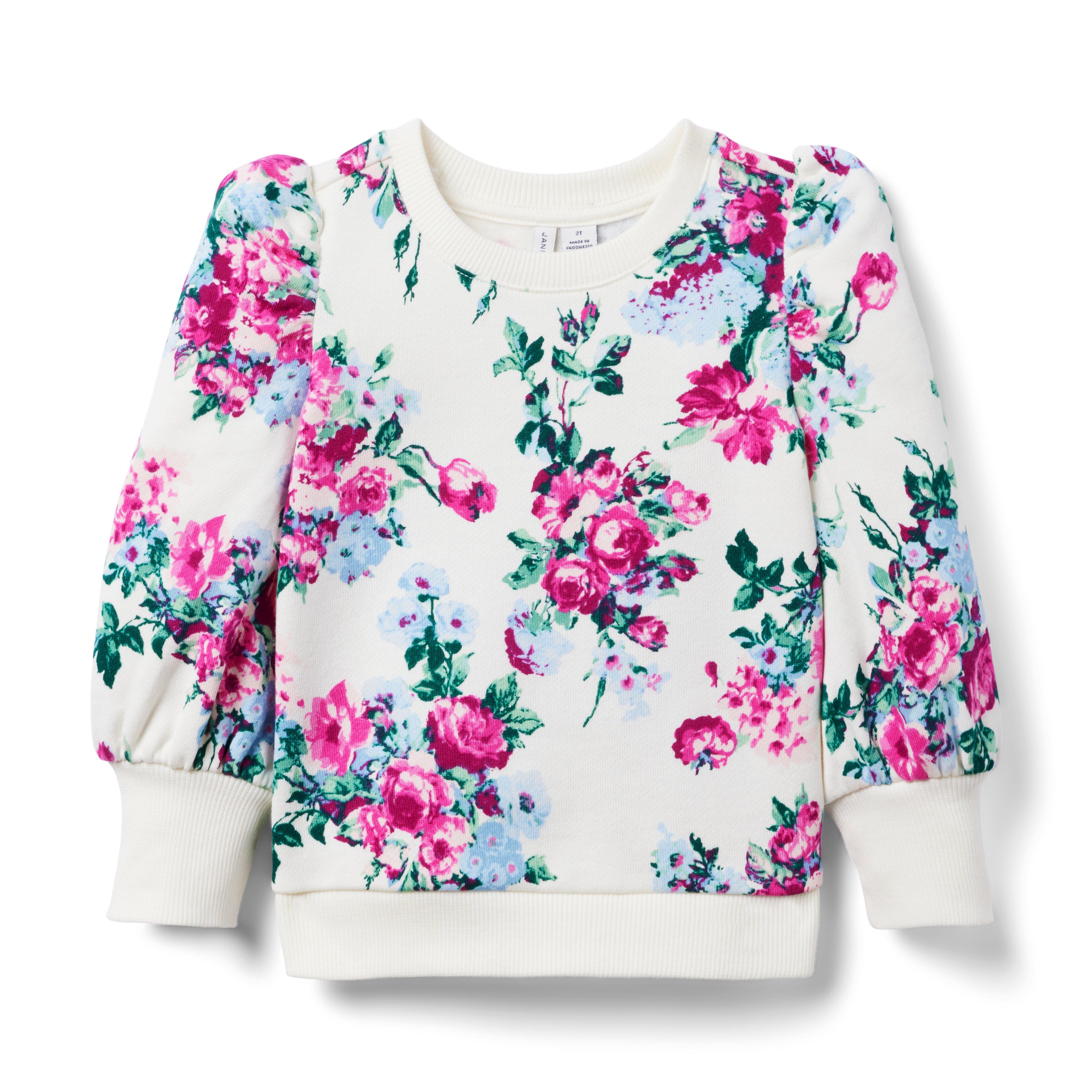 Floral Puff Sleeve Sweatshirt