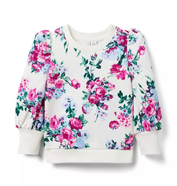 Floral Puff Sleeve Sweatshirt image number 0
