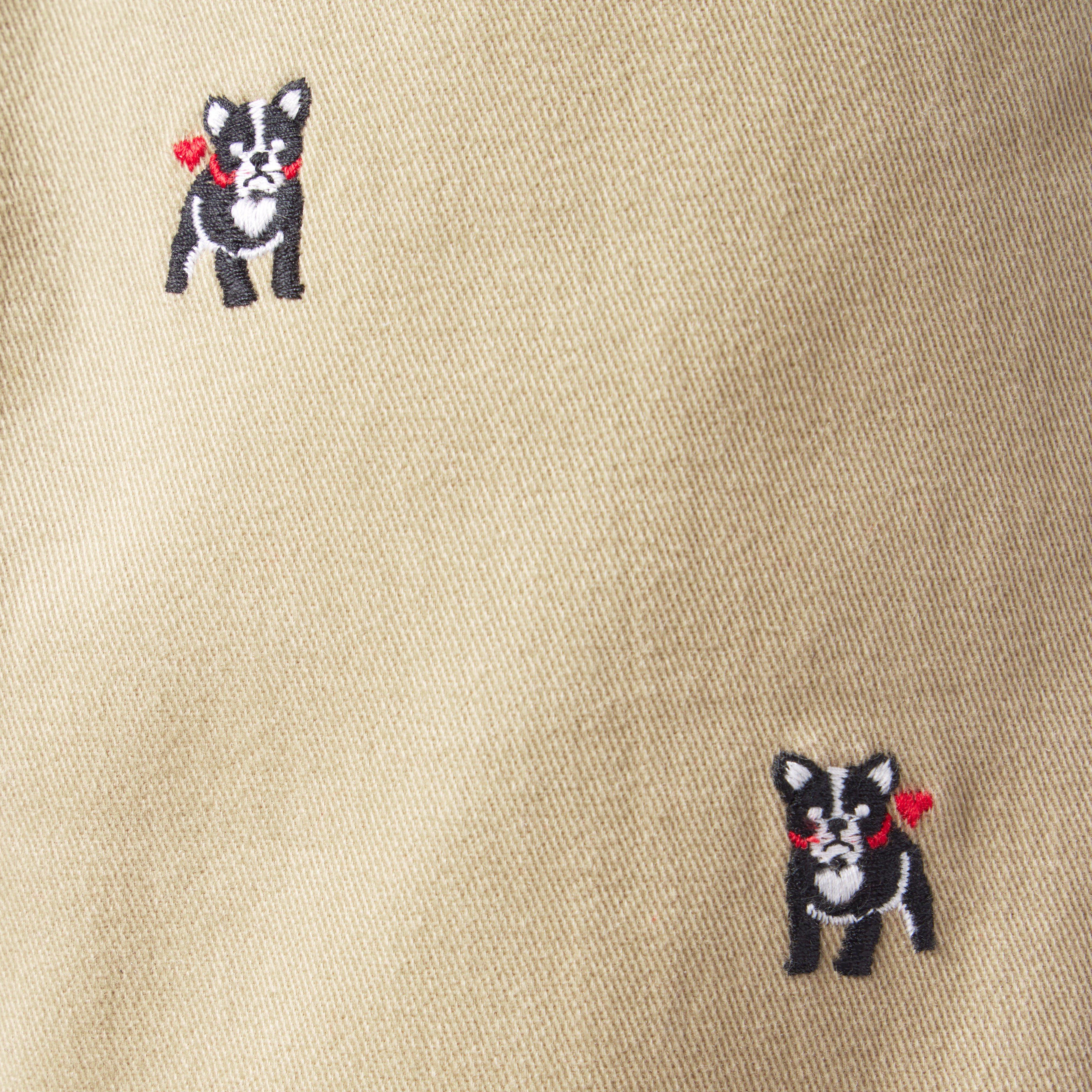 The Embroidered French Bulldog Pant
