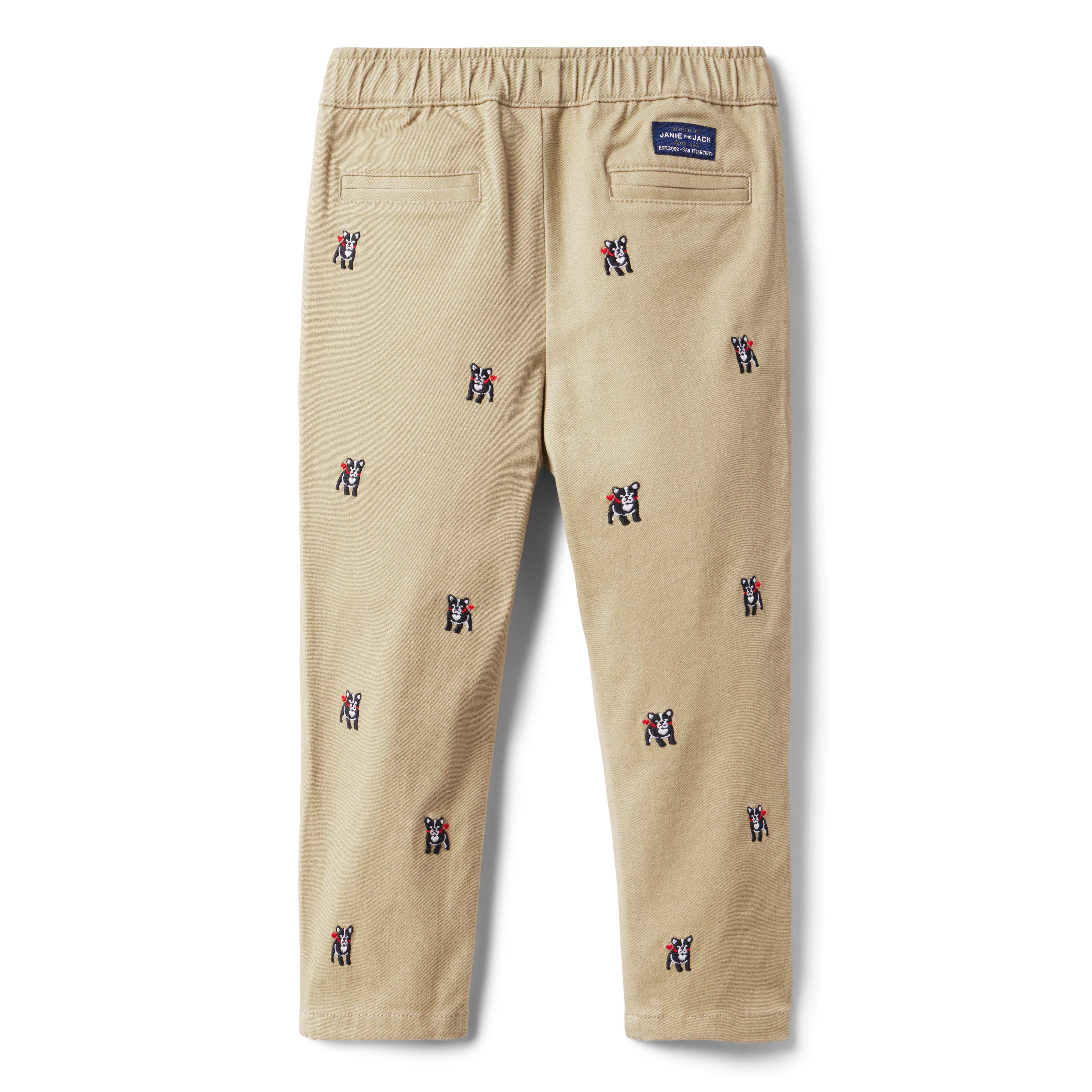 The Embroidered French Bulldog Pant