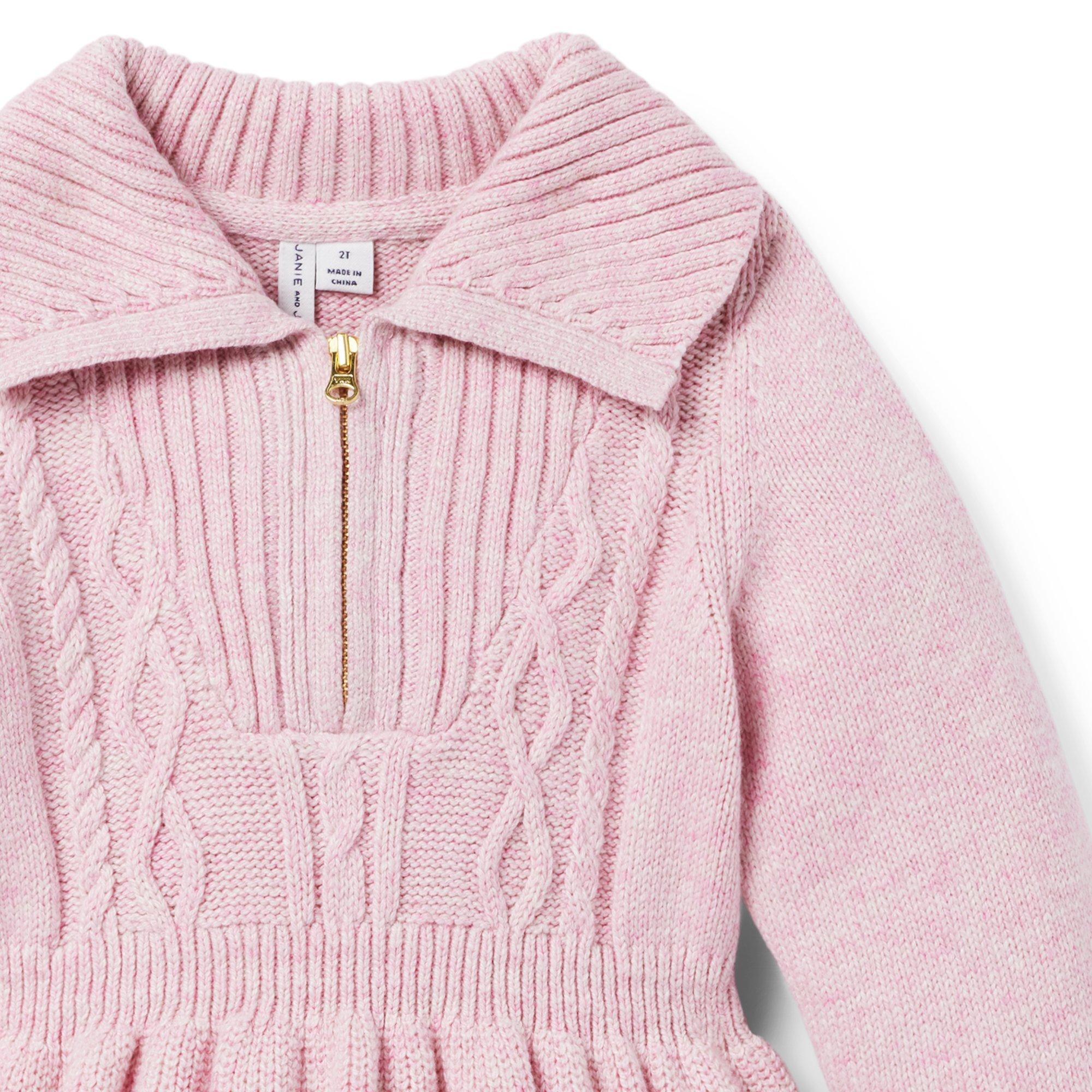 Cable Knit Zip Sweater Dress image number 3