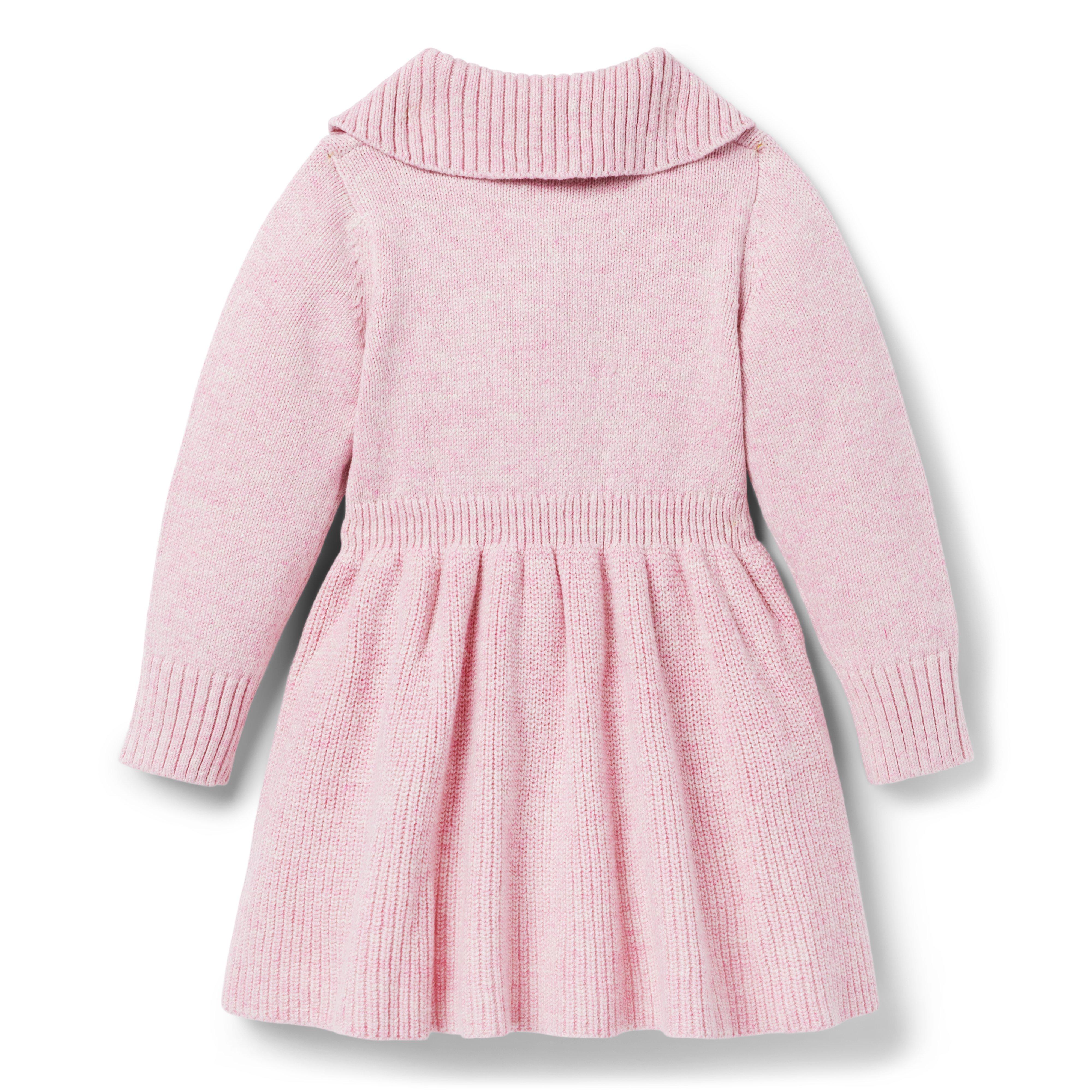 Girl Dollface Pink Heather Cable Knit Zip Sweater Dress by Janie and Jack