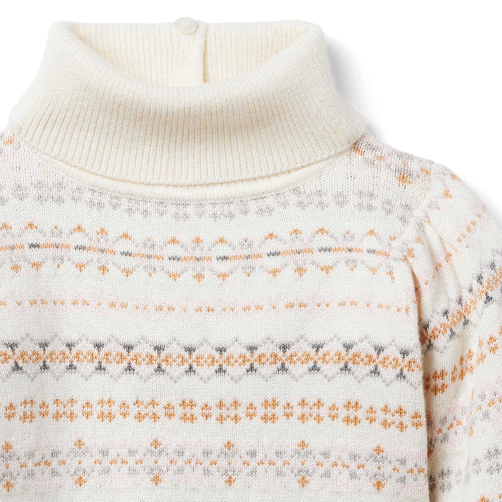 Girl Ivory Fair Isle The Fair Isle Turtleneck Sweater by Janie and Jack