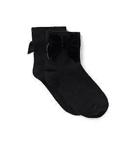 Velvet Bow Sock