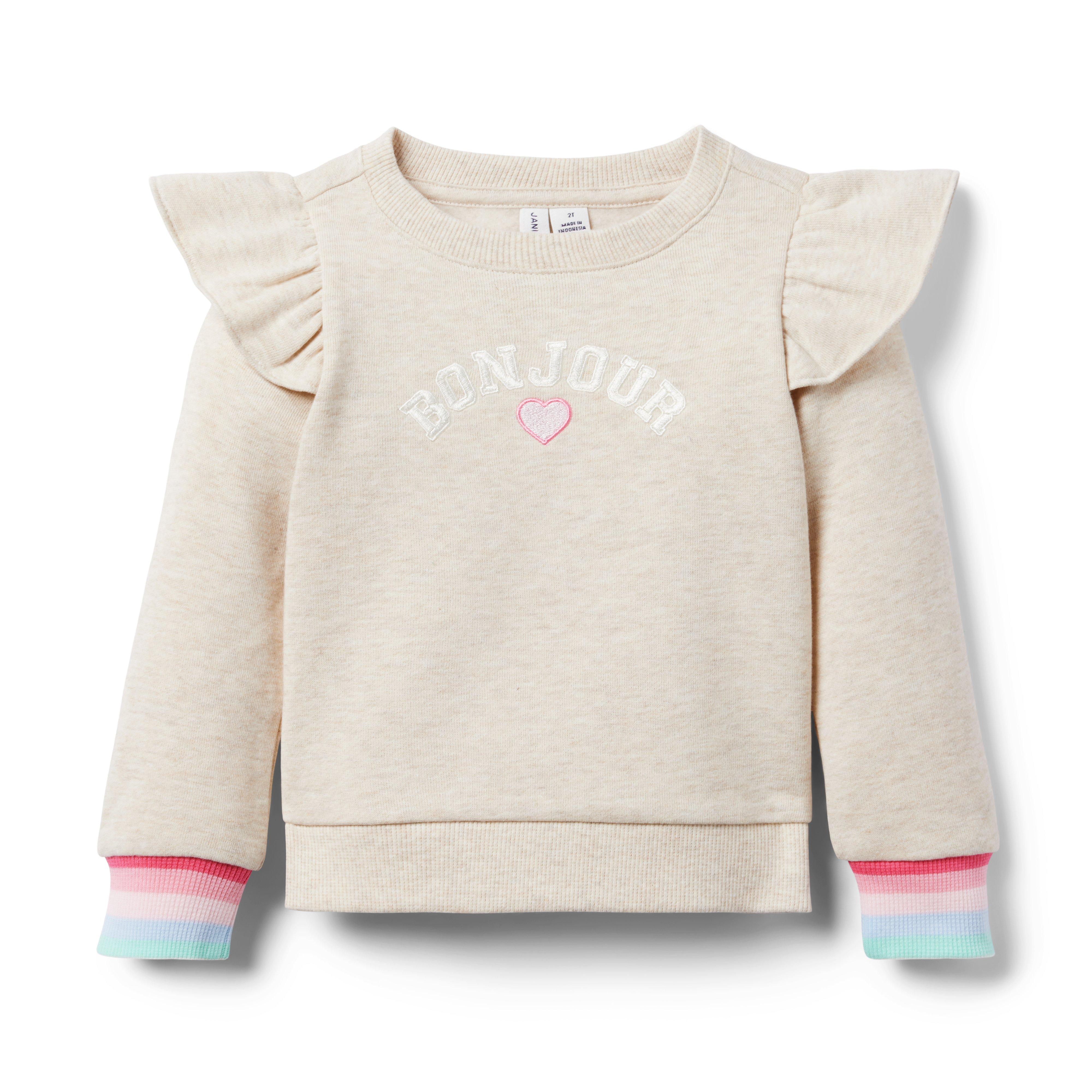 Bonjour Ruffle Shoulder Sweatshirt image number 0