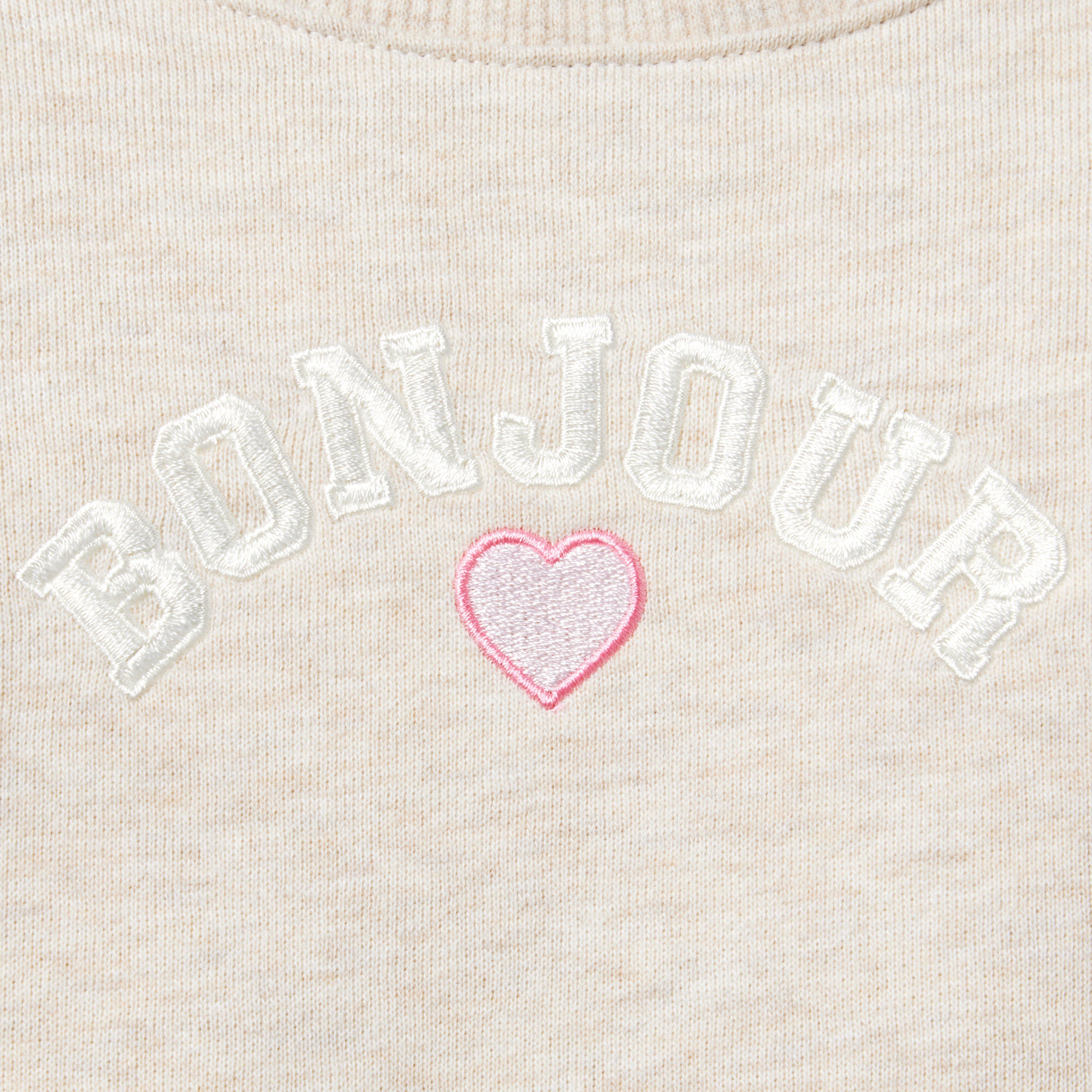 Bonjour Ruffle Shoulder Sweatshirt