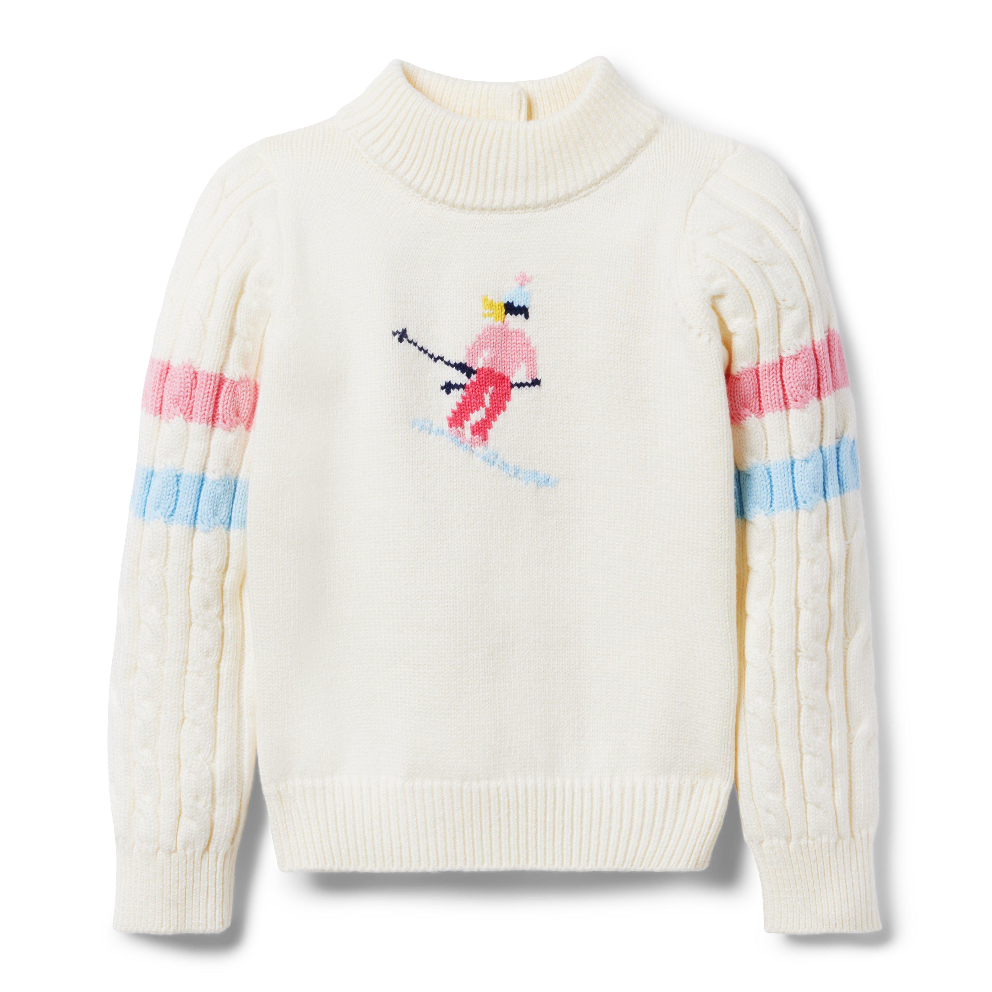 Girl Cream And Sugar Cable Knit Ski Sweater by Janie and Jack