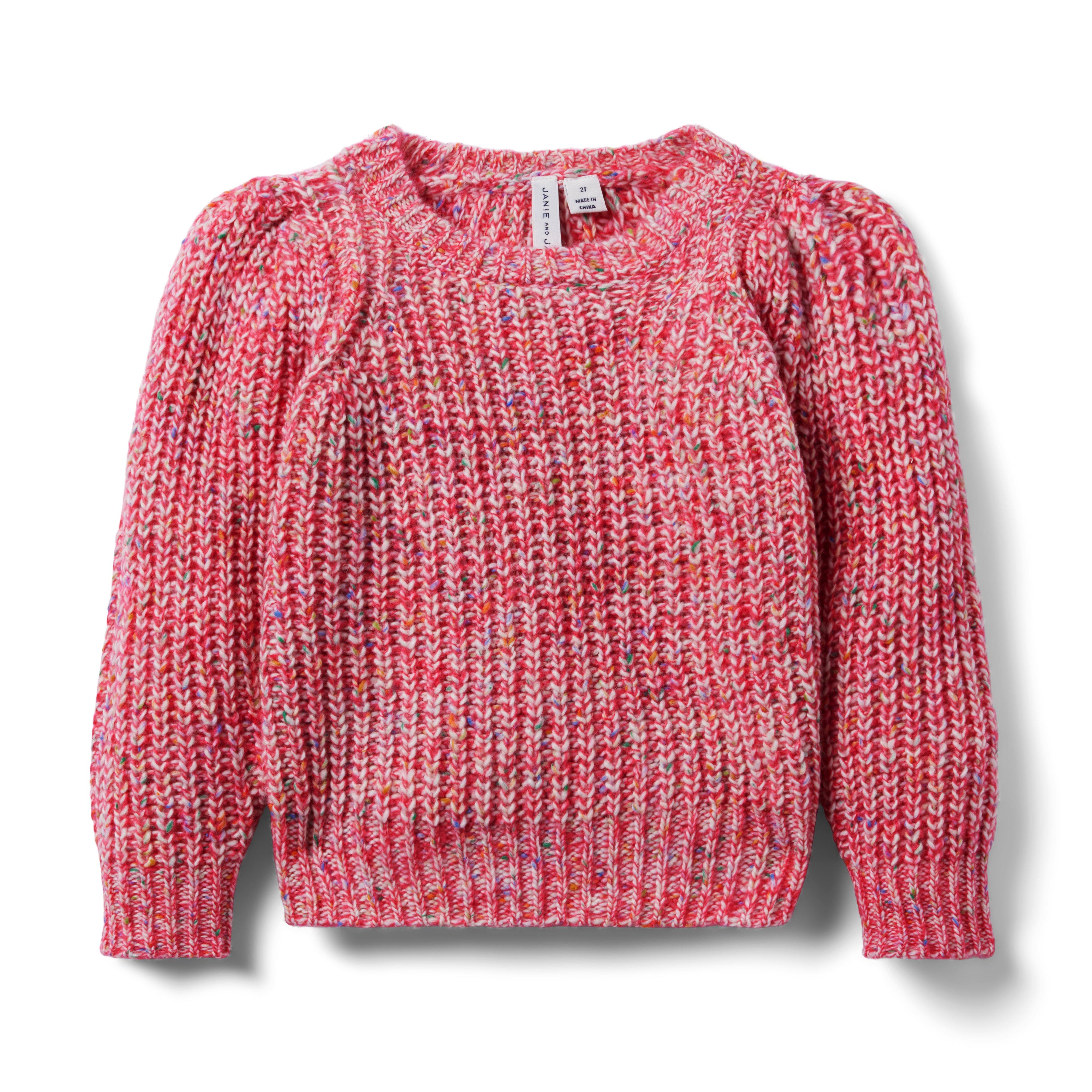 Marled Puff Sleeve Sweater