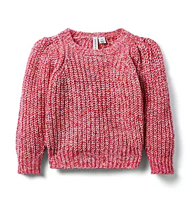 Marled Puff Sleeve Sweater
