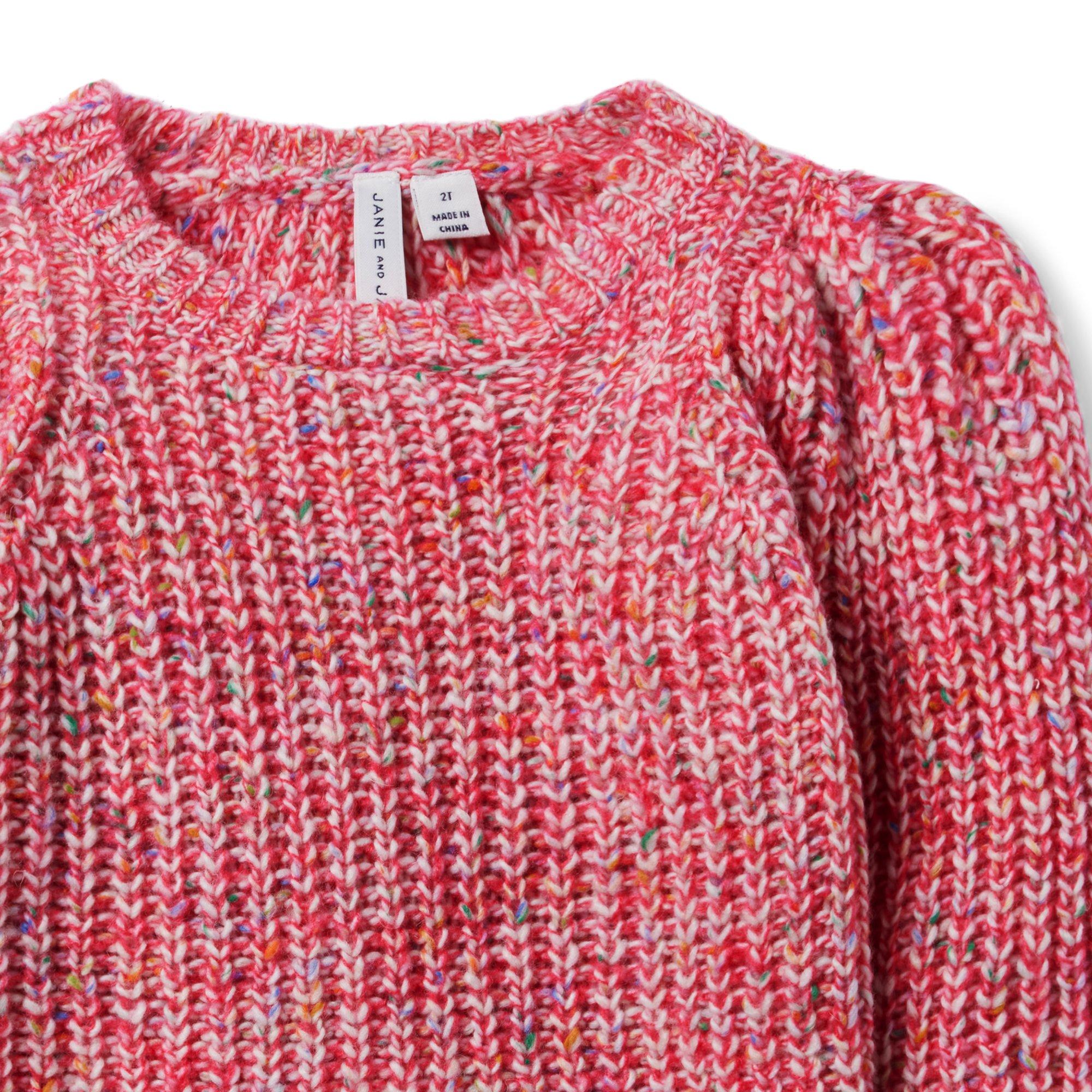 Marled Puff Sleeve Sweater