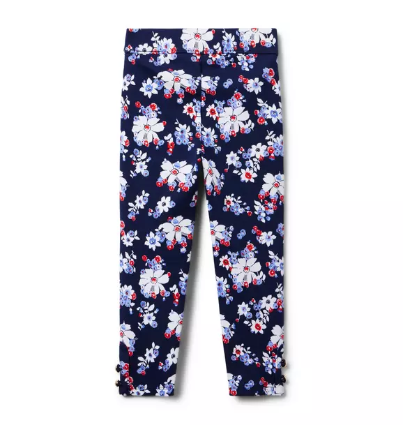 Floral Button Cuff Ponte Pant image number 1