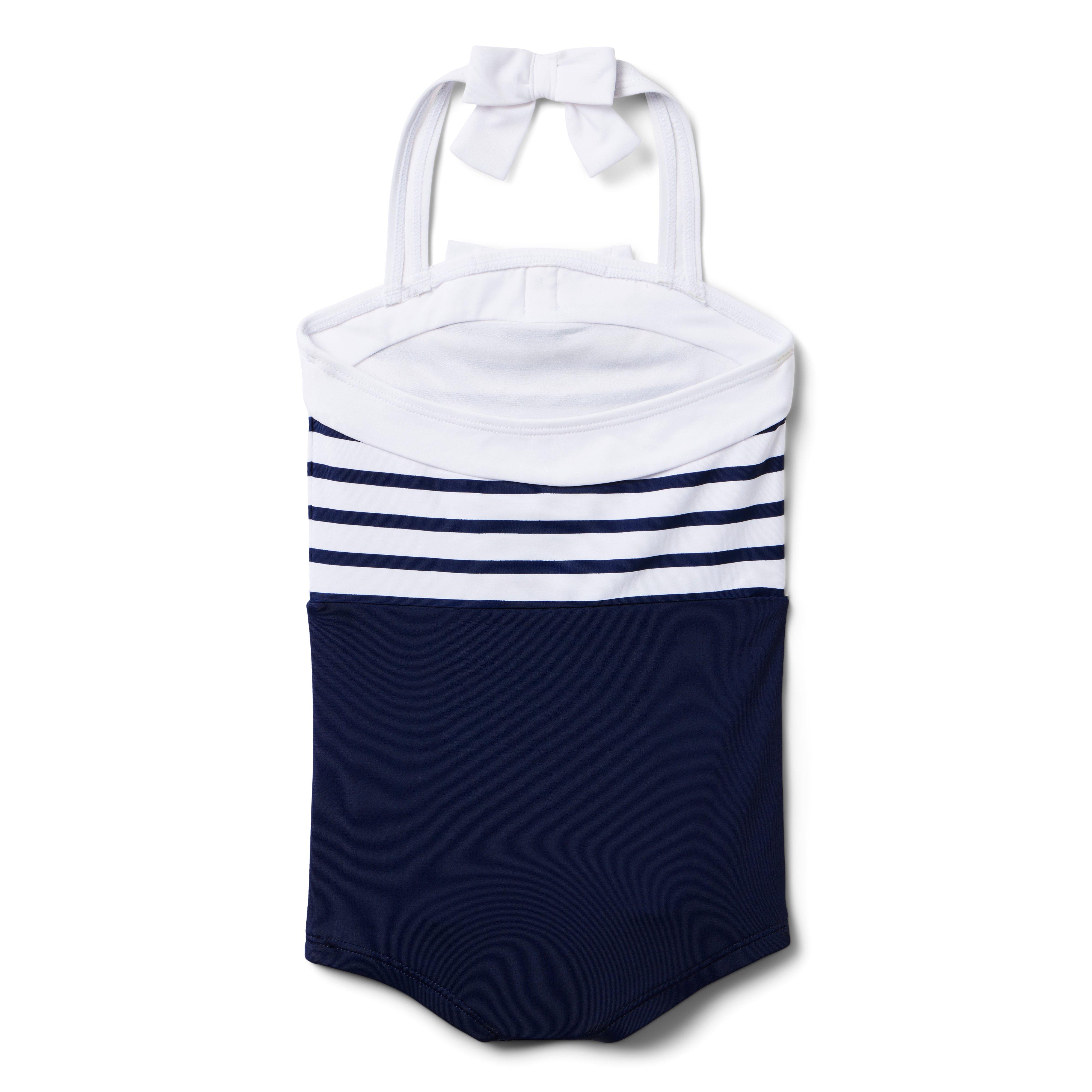 Recycled Nautical Halter Swimsuit