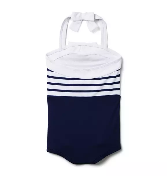 Recycled Nautical Halter Swimsuit image number 1