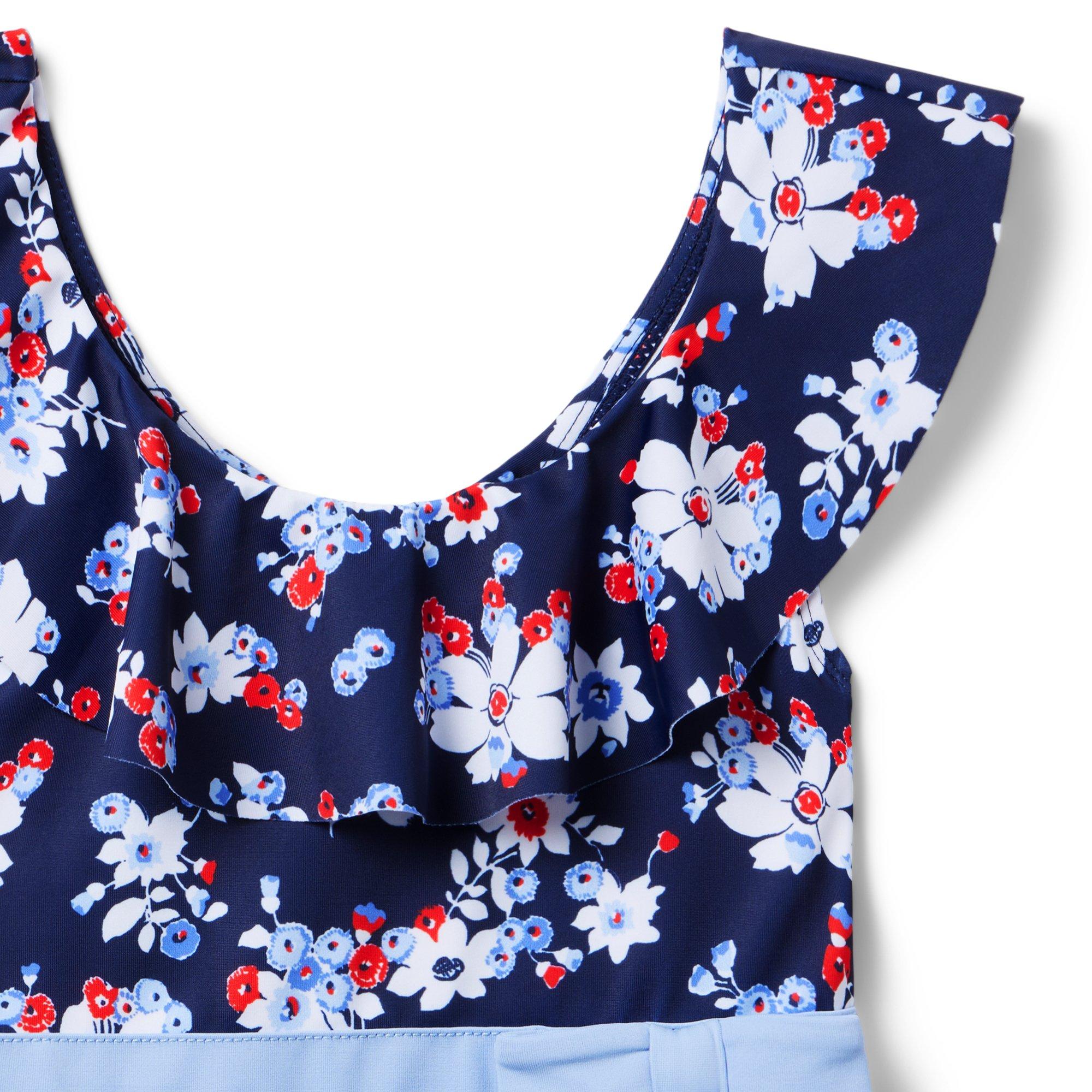 Recycled Floral Ruffle Swimsuit image number 3