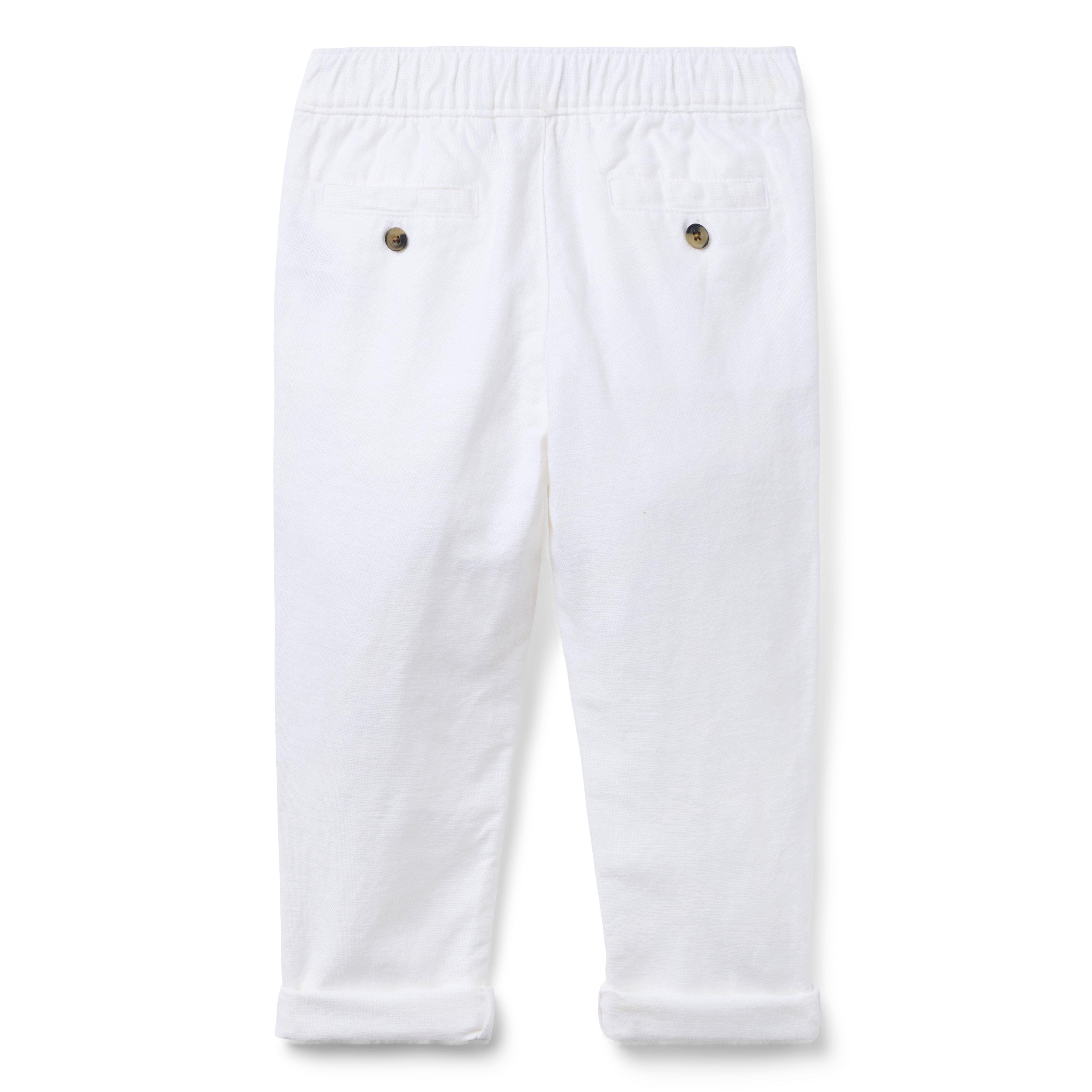 Boy White The Linen-Cotton Pull-On Pant by Janie and Jack