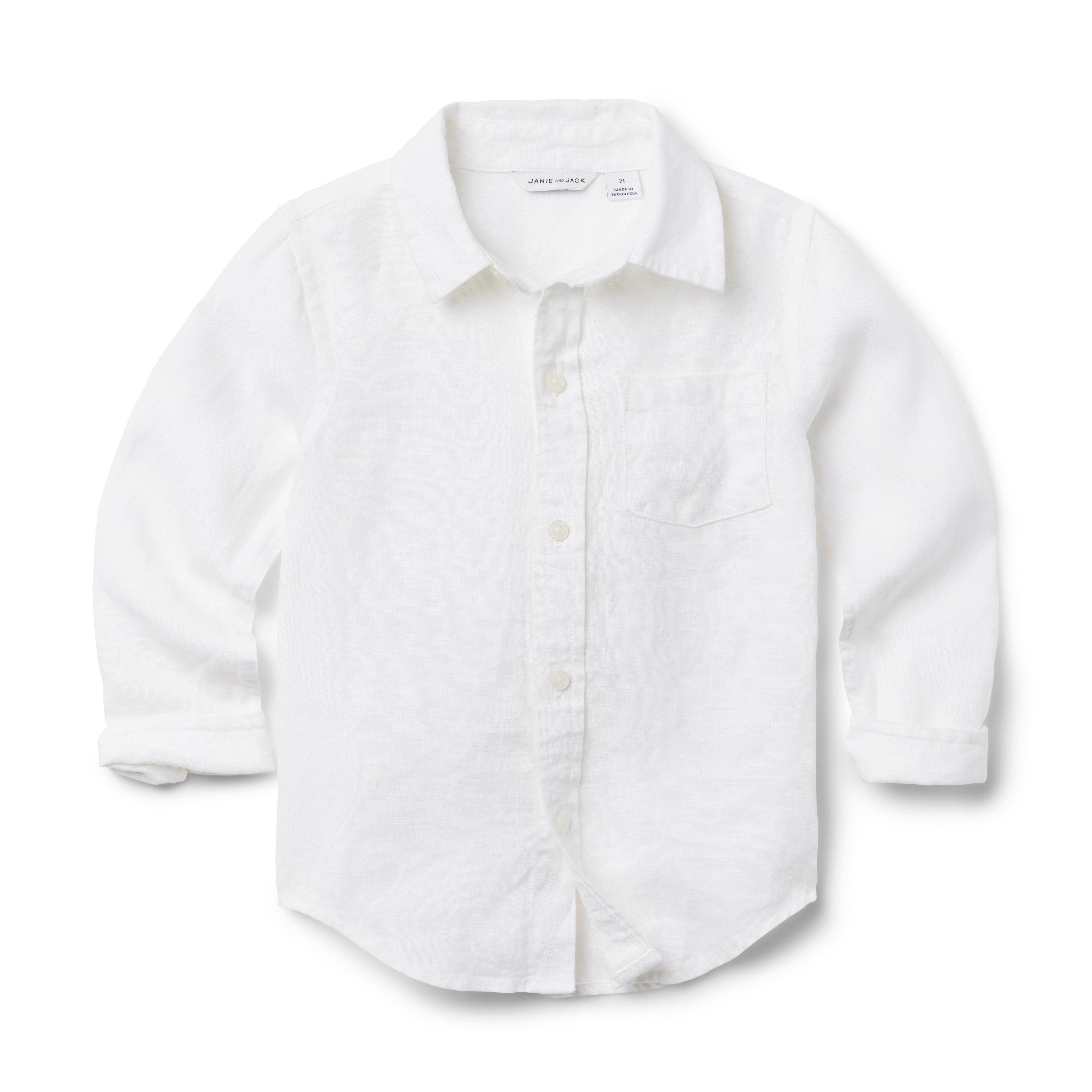 White linen outlet shirt toddler boy