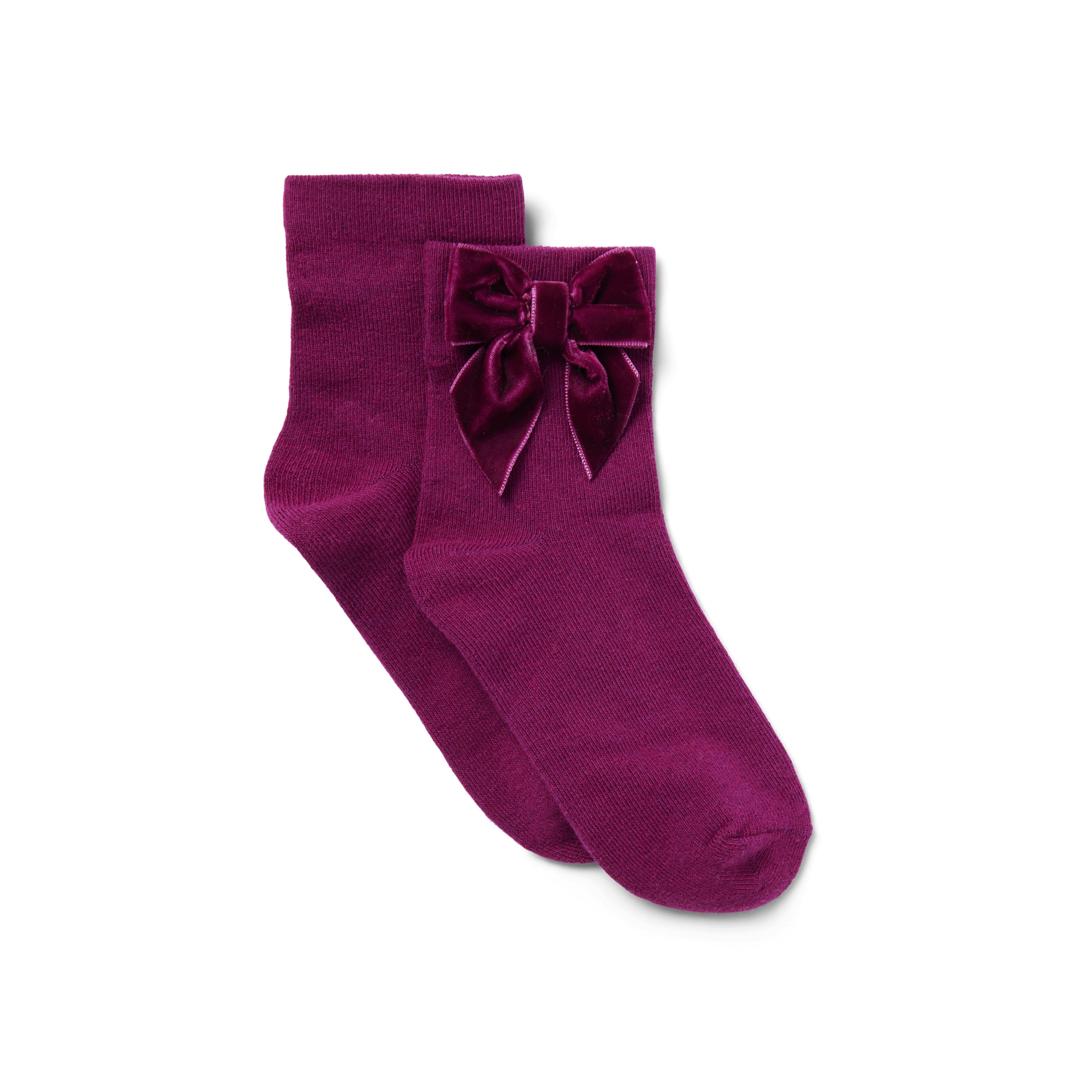 Velvet Bow Sock