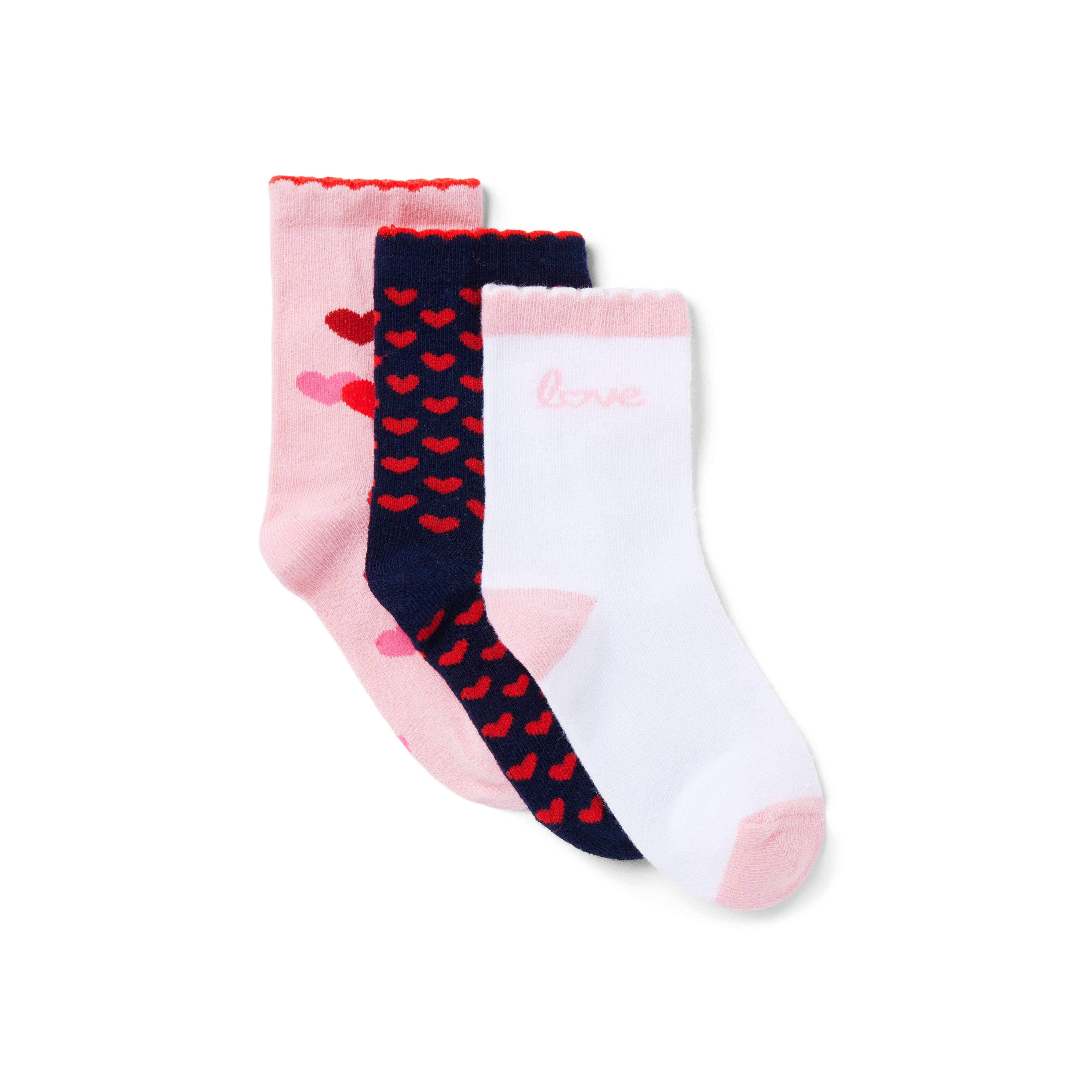 Girl Candy Pink Heart Valentine Sock 3-Pack by Janie and Jack