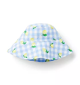 Lemon Gingham Sun Hat