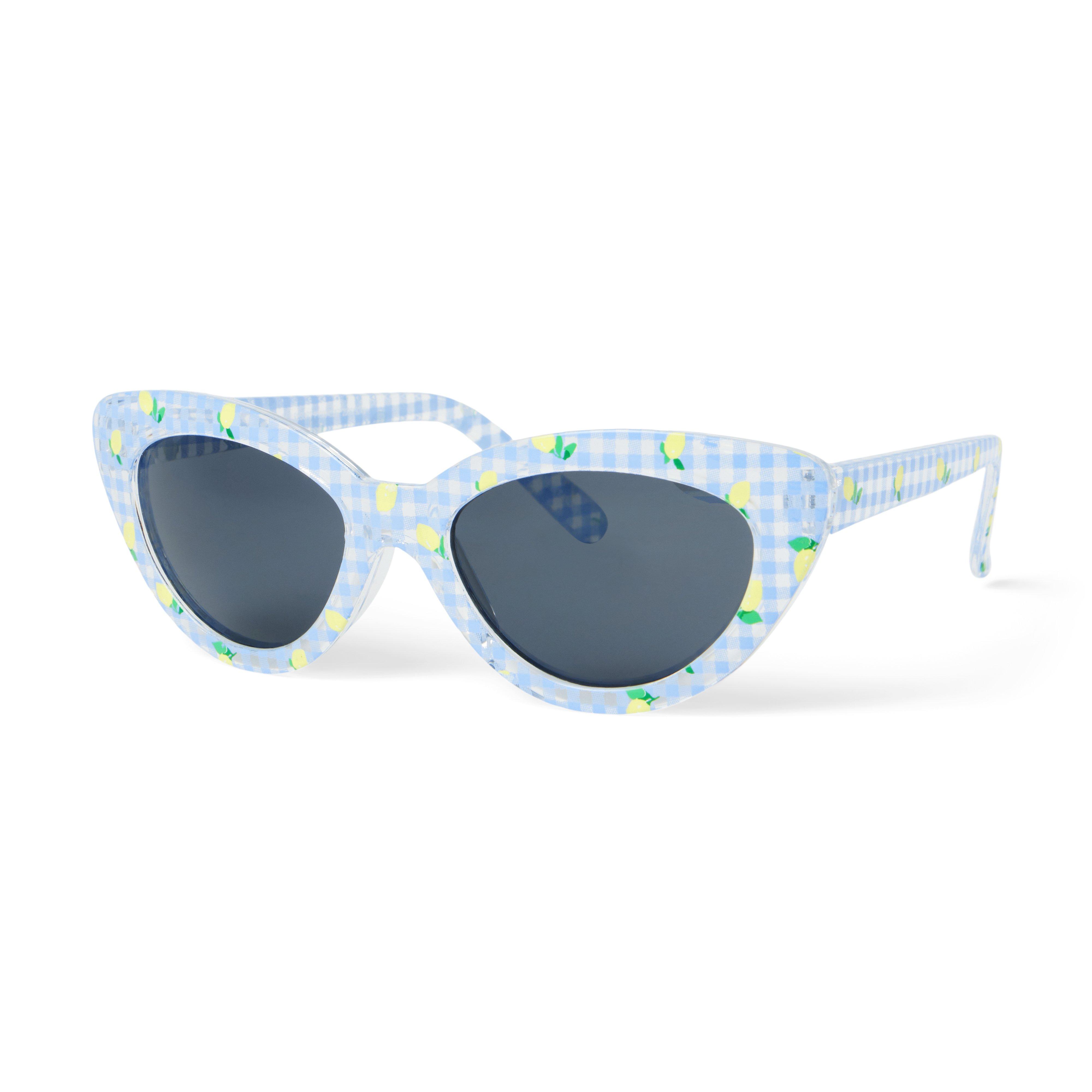 Lemon Gingham Cat Eye Sunglasses