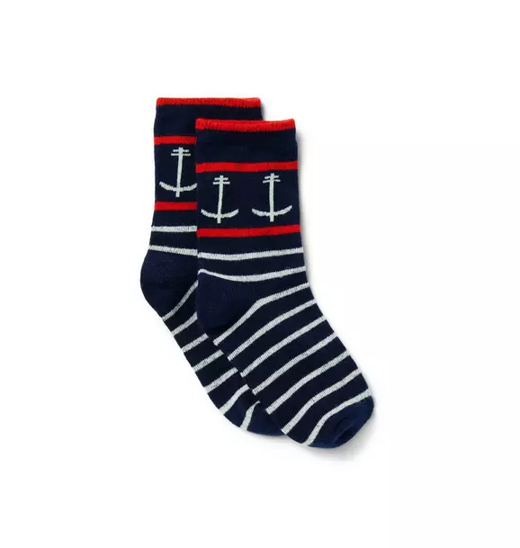 Anchor Stripe Sock image number 0