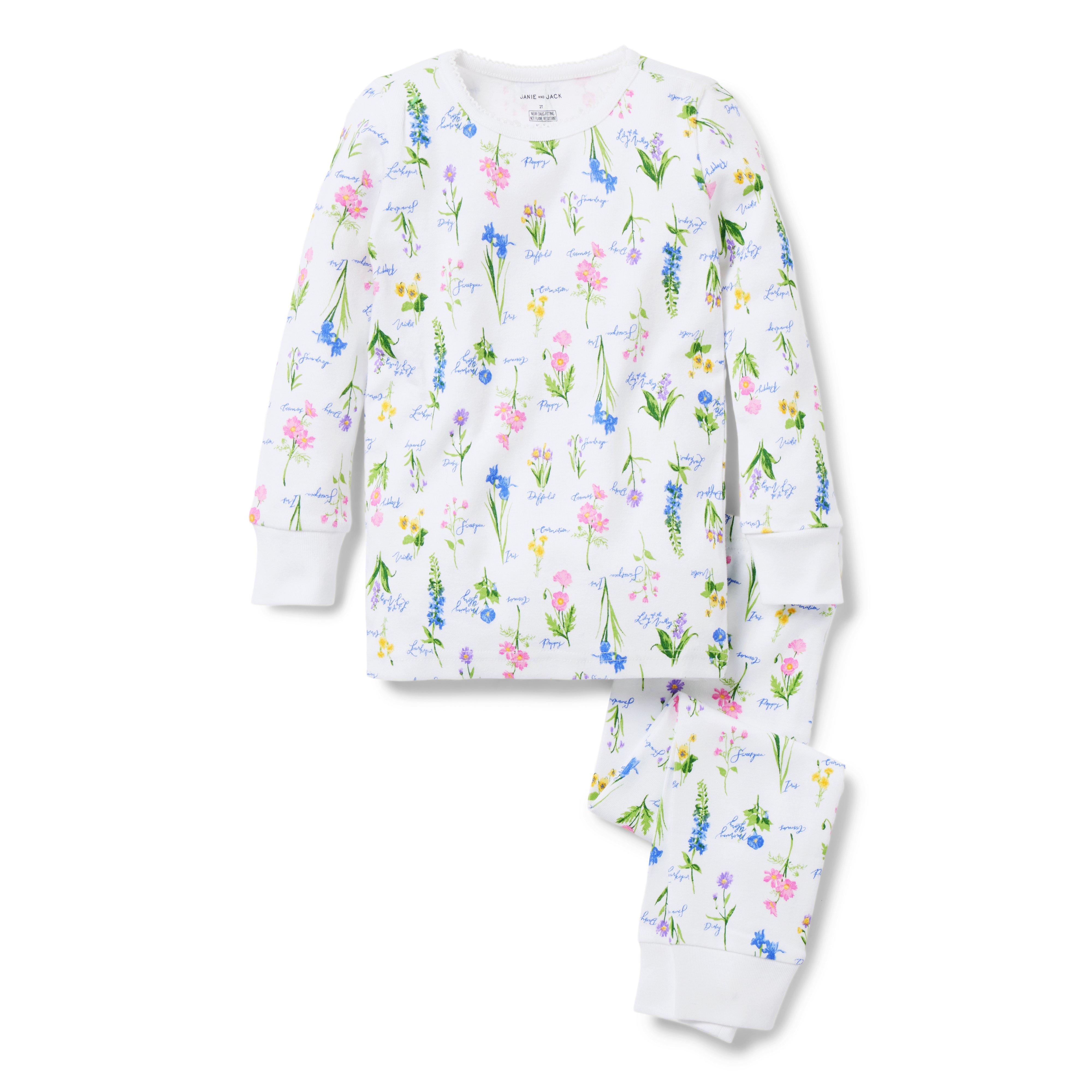 Girl White Floral Dreams Good Night Pajamas in Floral Dreams by Janie ...