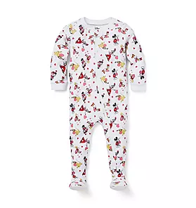 Baby Good Night Footed Pajamas in Disney Mickey Mouse Valentine 