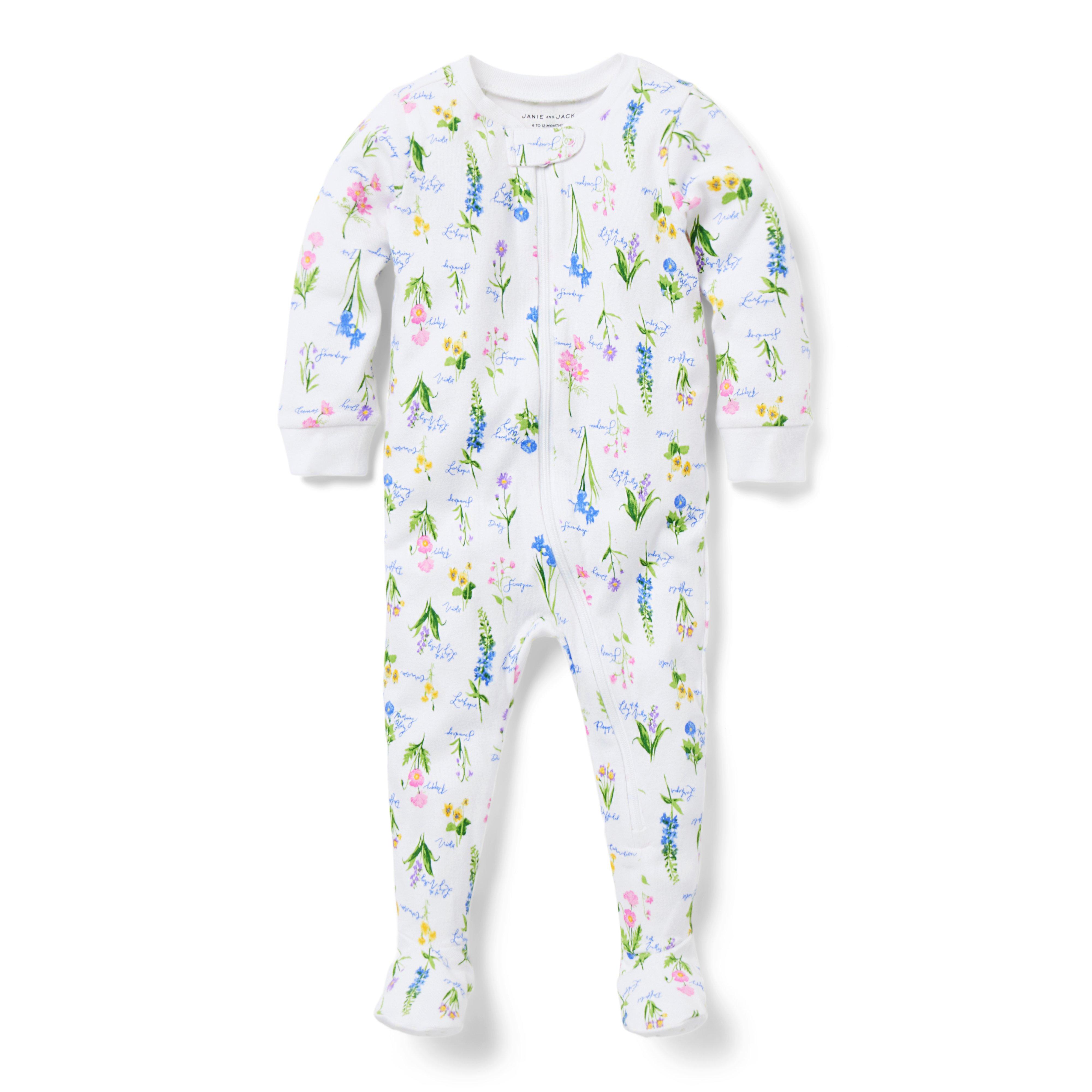 Baby Good Night Footed Pajamas in Floral Dreams 