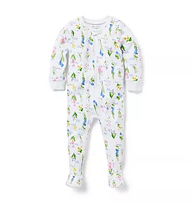 Baby Good Night Footed Pajamas in Floral Dreams 