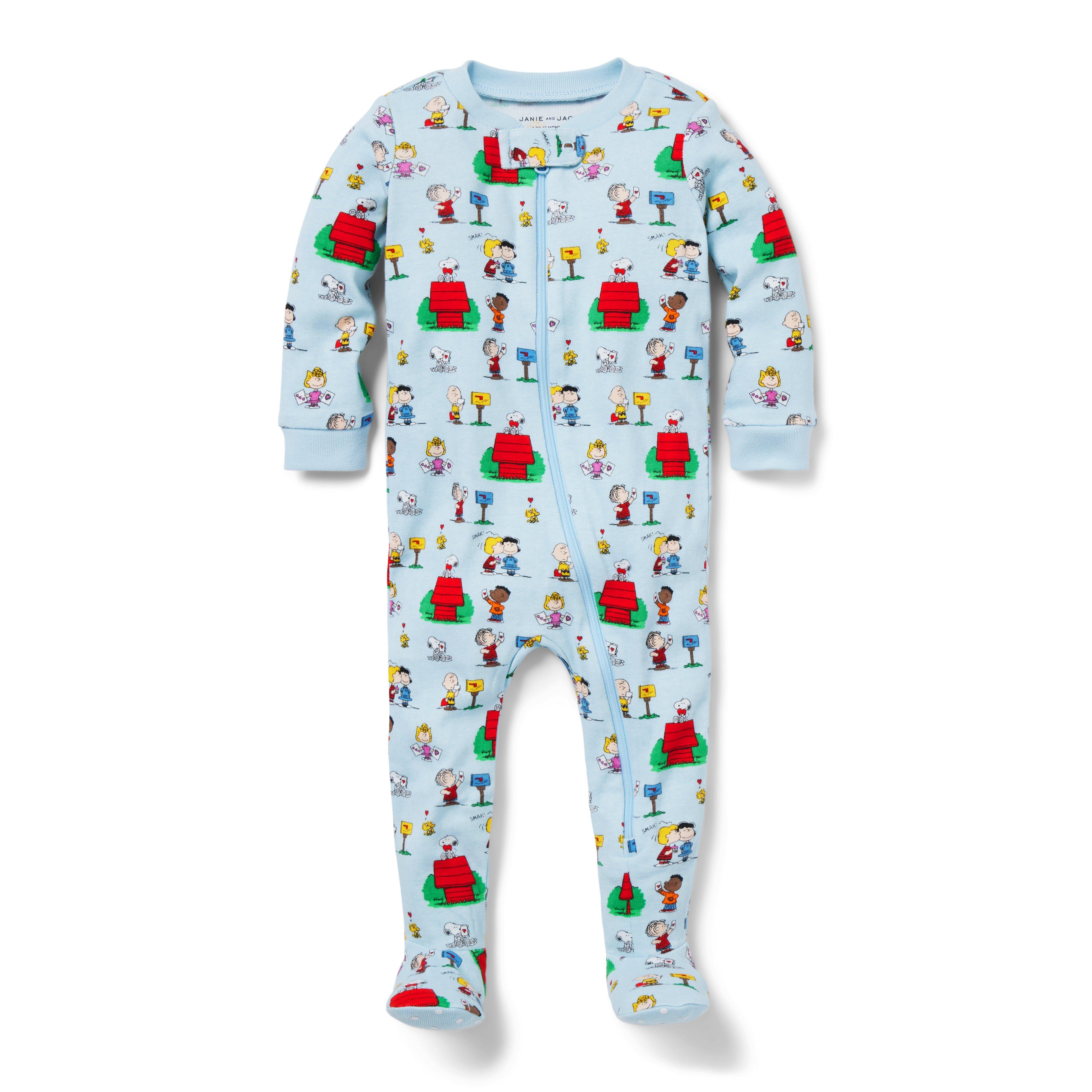 Newborn Sky Blue Valentine Friends Baby Good Night Footed Pajamas