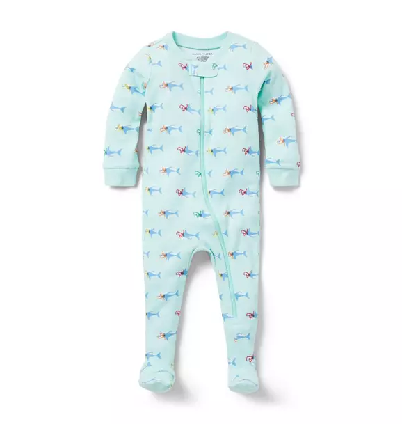 Baby Good Night Footed Pajama in Snorkeling Sharks  image number 0