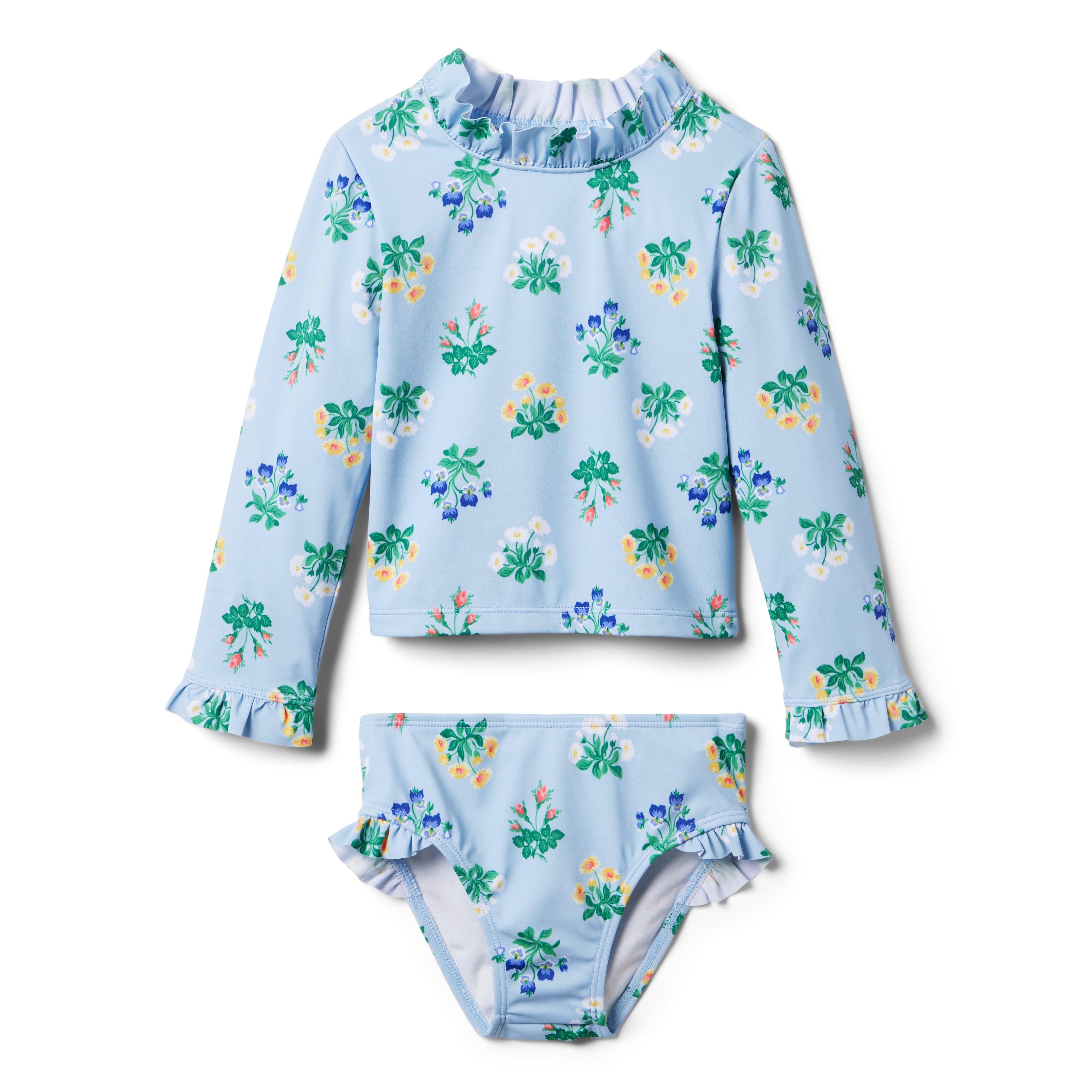 Recycled Floral Rash Guard Set