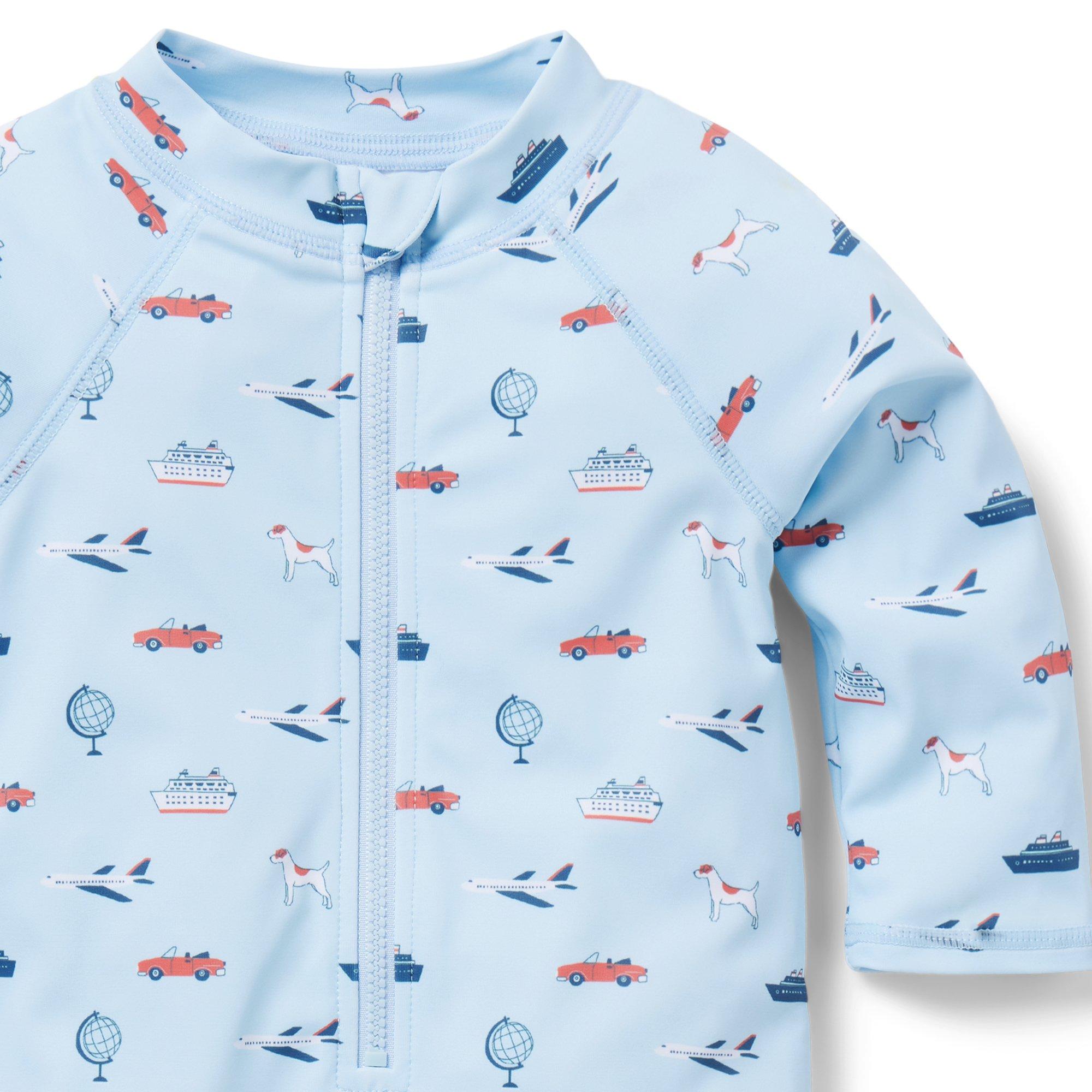 Newborn Beau Blue Around The Globe Baby Around The Globe Rash Guard