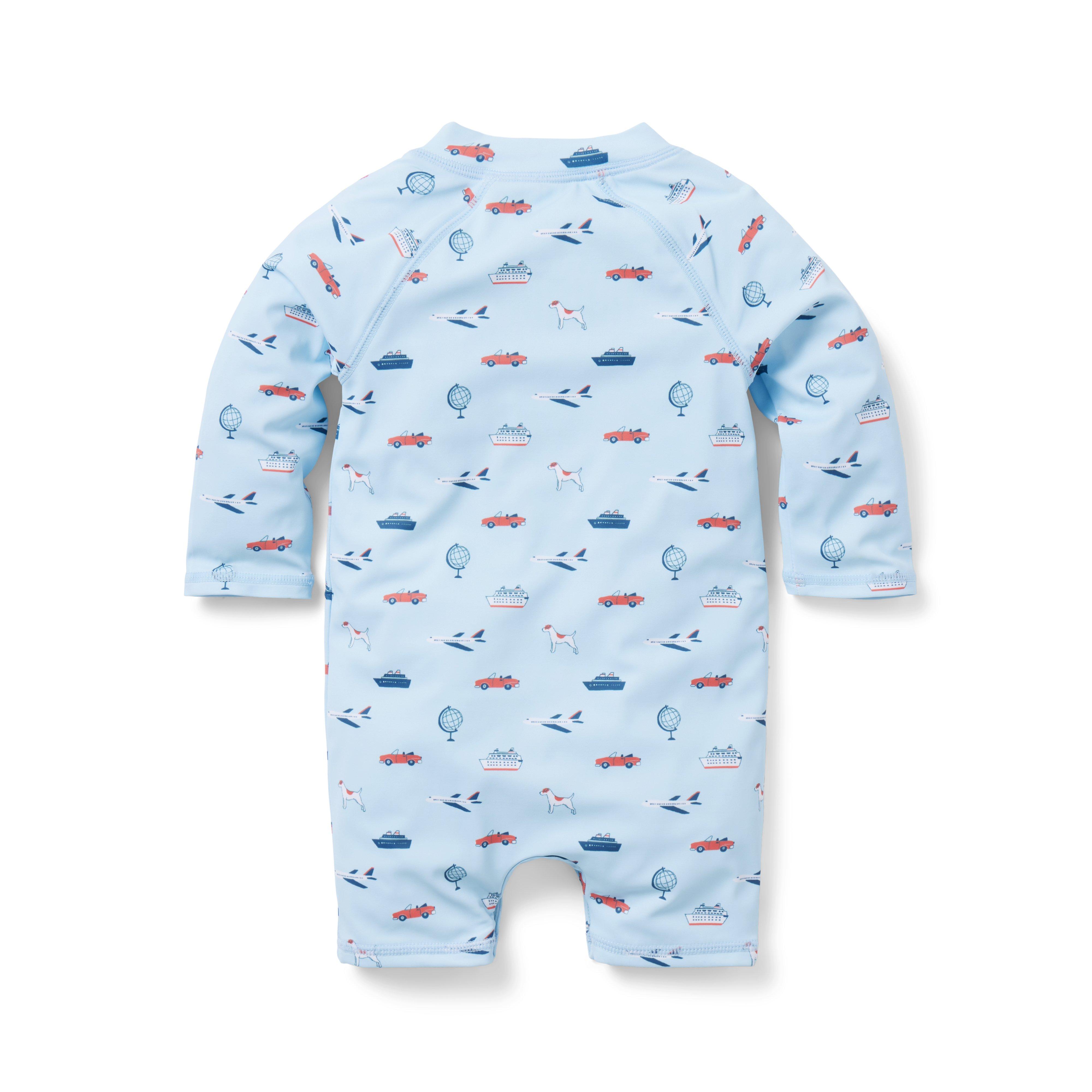 Newborn Beau Blue Around The Globe Baby Around The Globe Rash Guard
