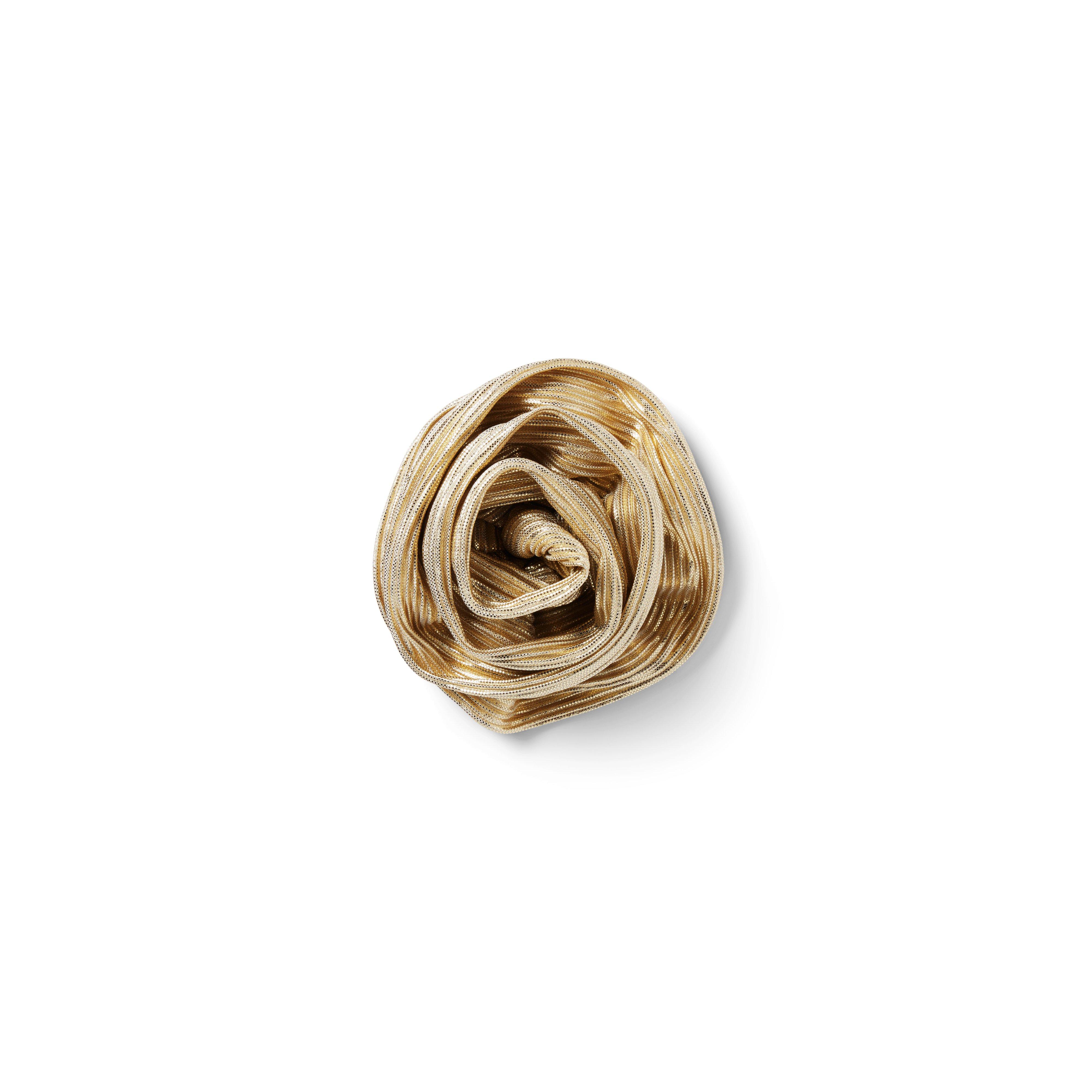 Metallic Plisse Rosette Barrette