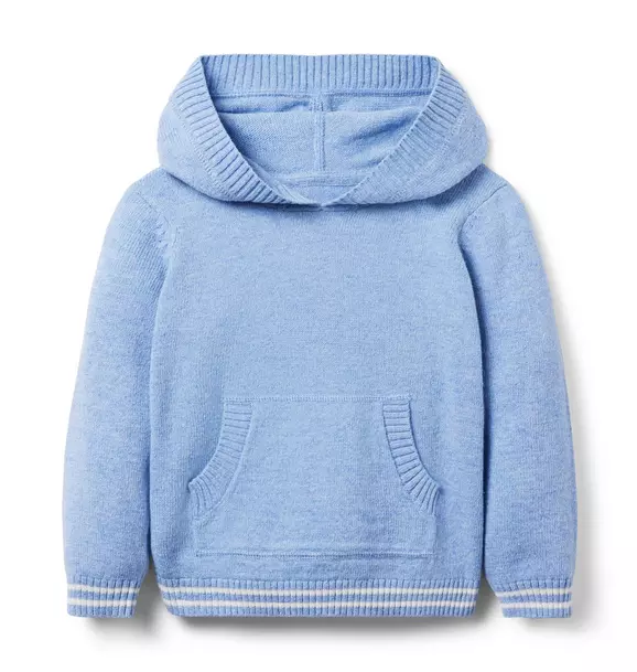 Striped Trim Hooded Sweater image number 0