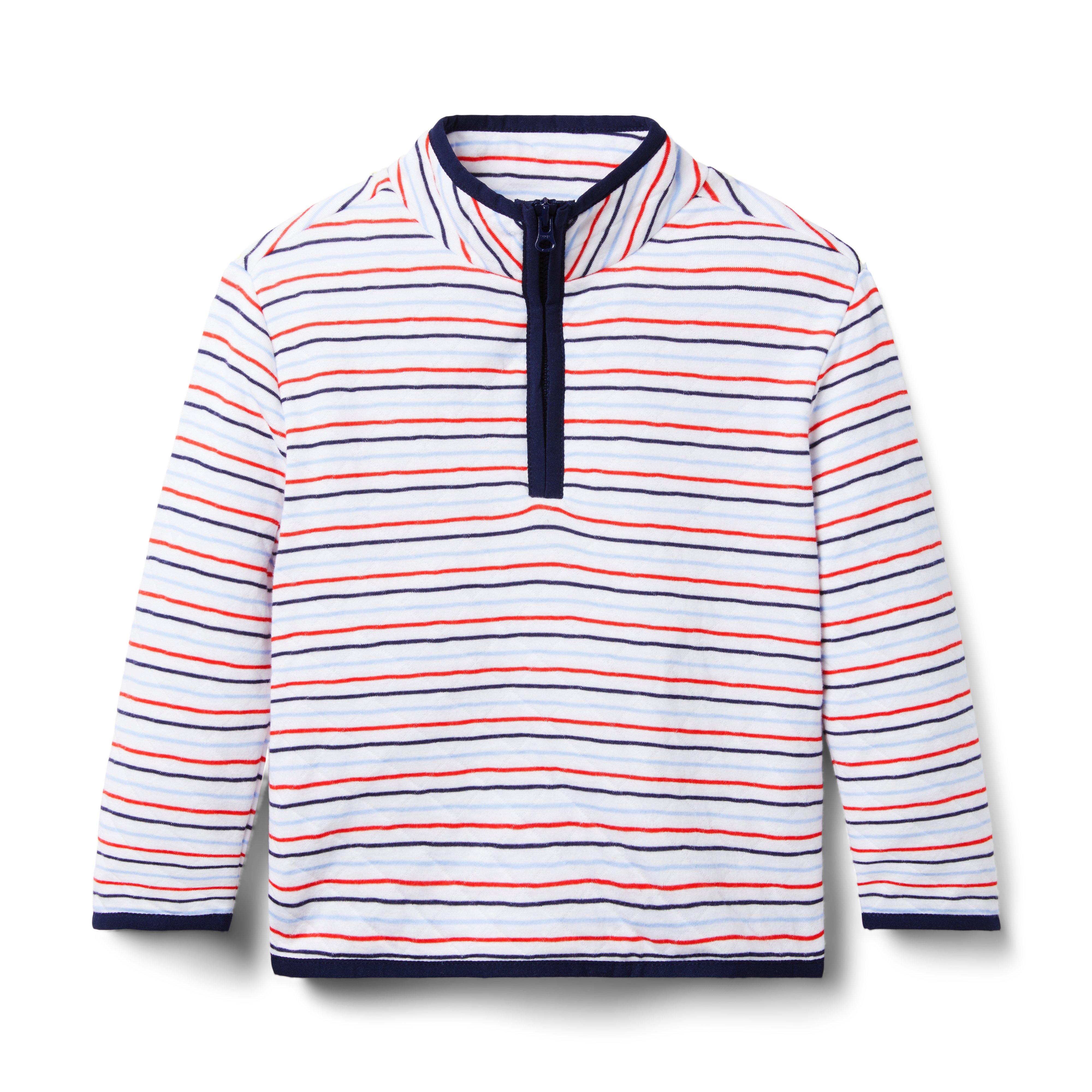 Striped Half-Zip Sweatshirt