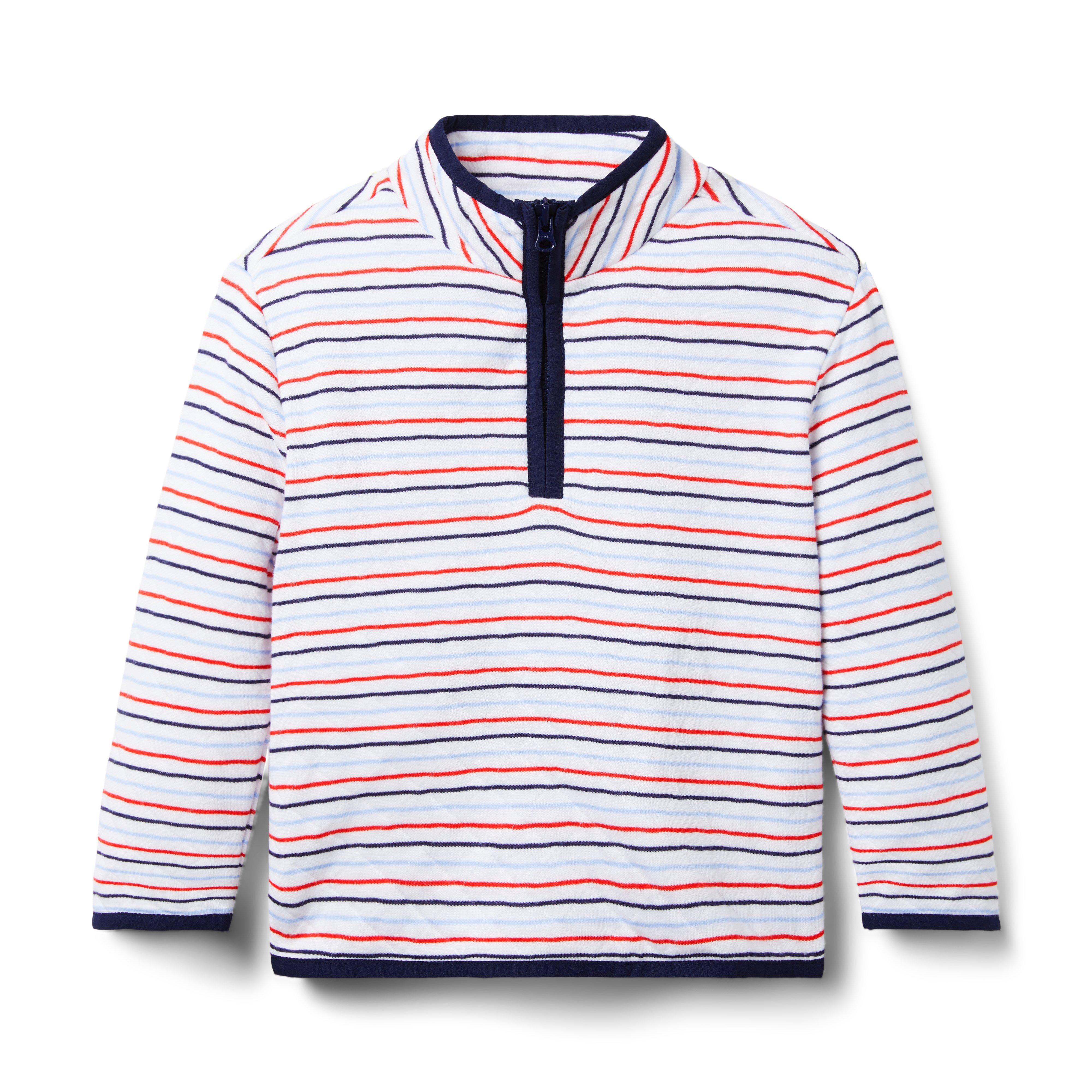 Striped half zip store sweatshirt