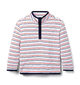 Striped Half-Zip Sweatshirt